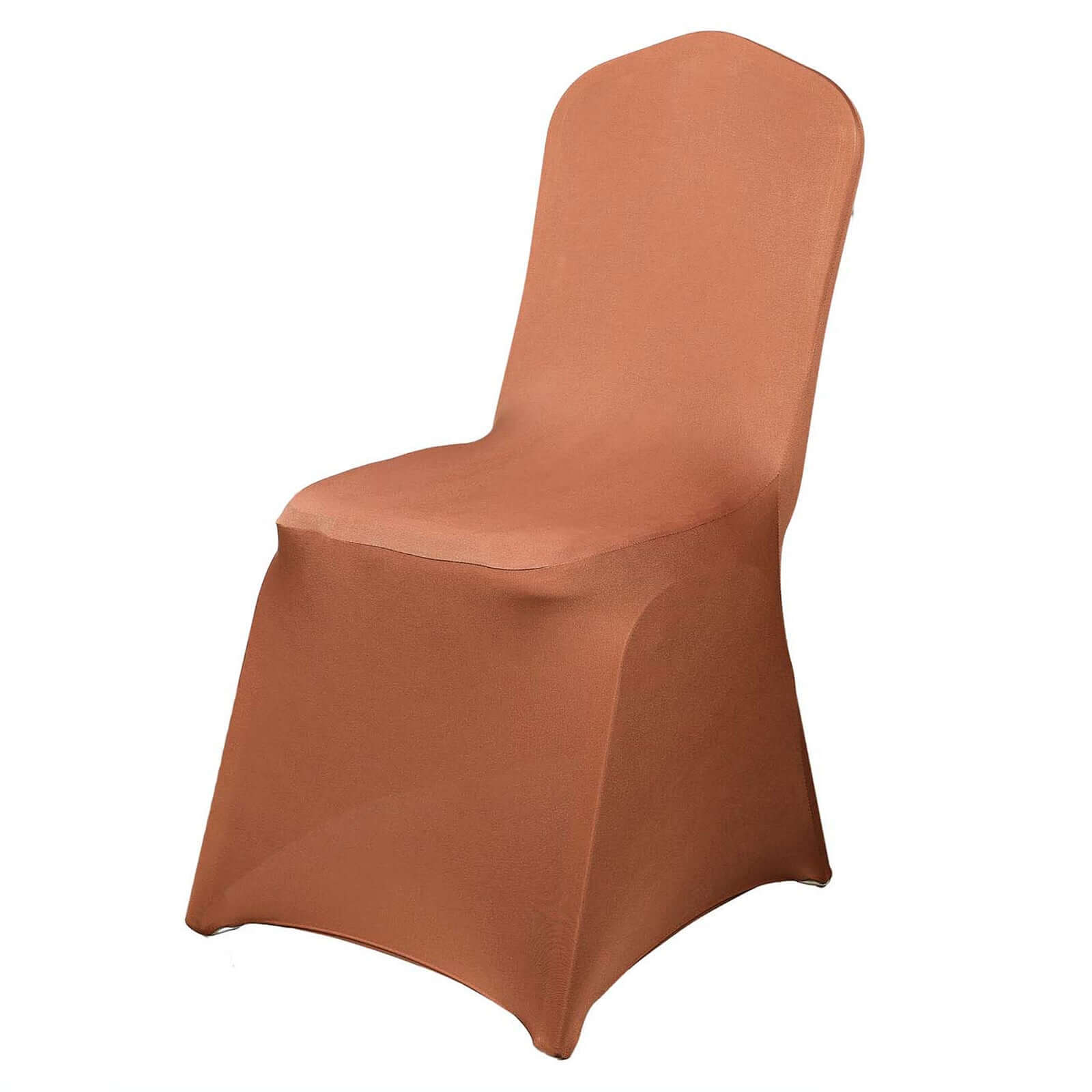 Terracotta (Rust) Spandex Stretch Slip-On Chair Cover for Banquet Chairs - 160GSM Fabric