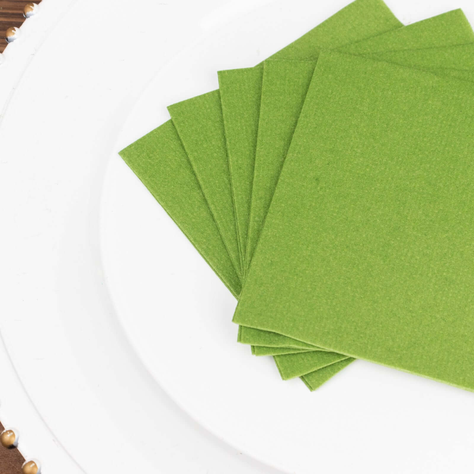 Great Deal! 20-Pack 5x5 Olive Green Airlaid Cocktail Napkins with Linen-Like Feel and High Absorbency