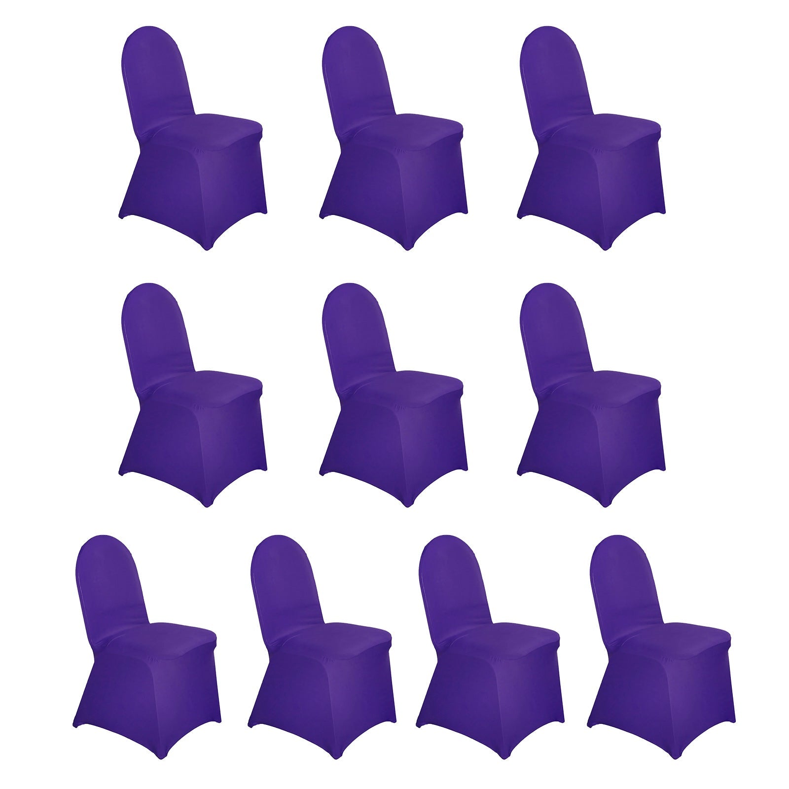 10-Pack Purple Spandex Banquet Chair Covers - Durable, Reusable & Stretchable
