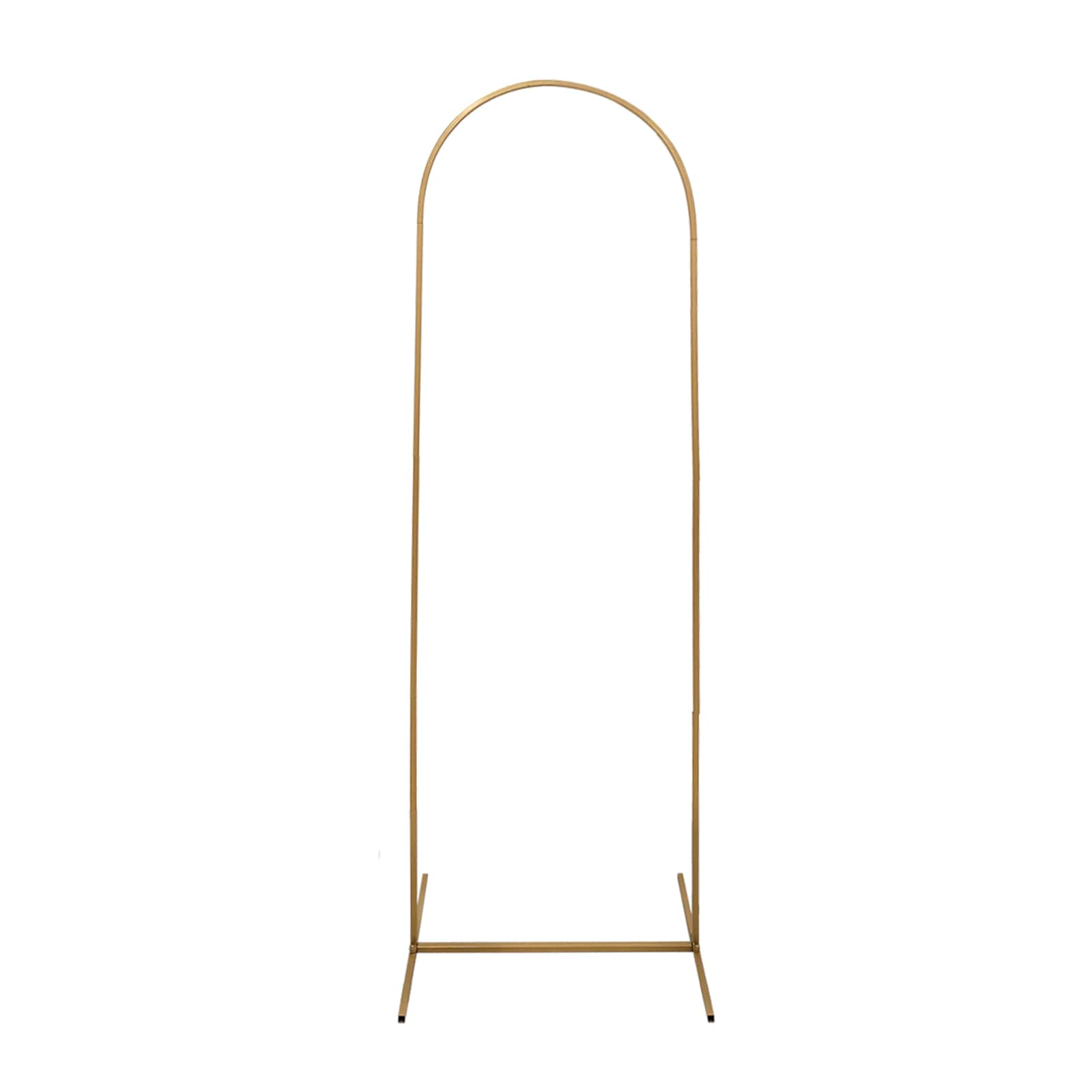 6ft Gold Metal Round Top Wedding Arch - Ideal for Ceremonies & Photos