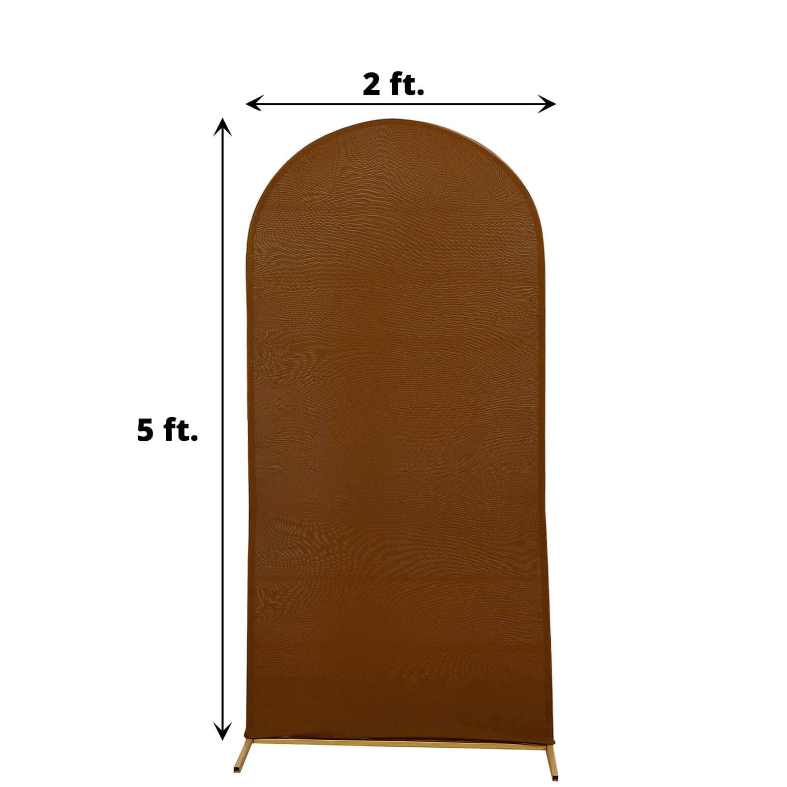 5ft Cinnamon Brown Spandex Fitted Cover for Round Top Wedding Arch - Ideal Decor
