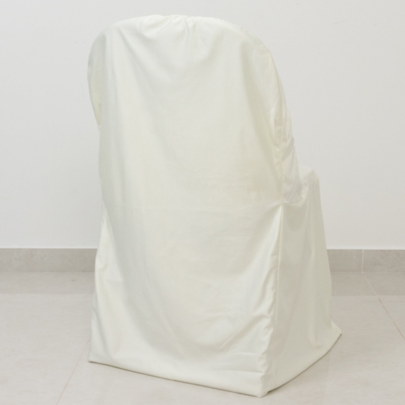 Ivory Premium Scuba Polyester Stretch Folding Chair Cover - Wrinkle & Stain Resistant