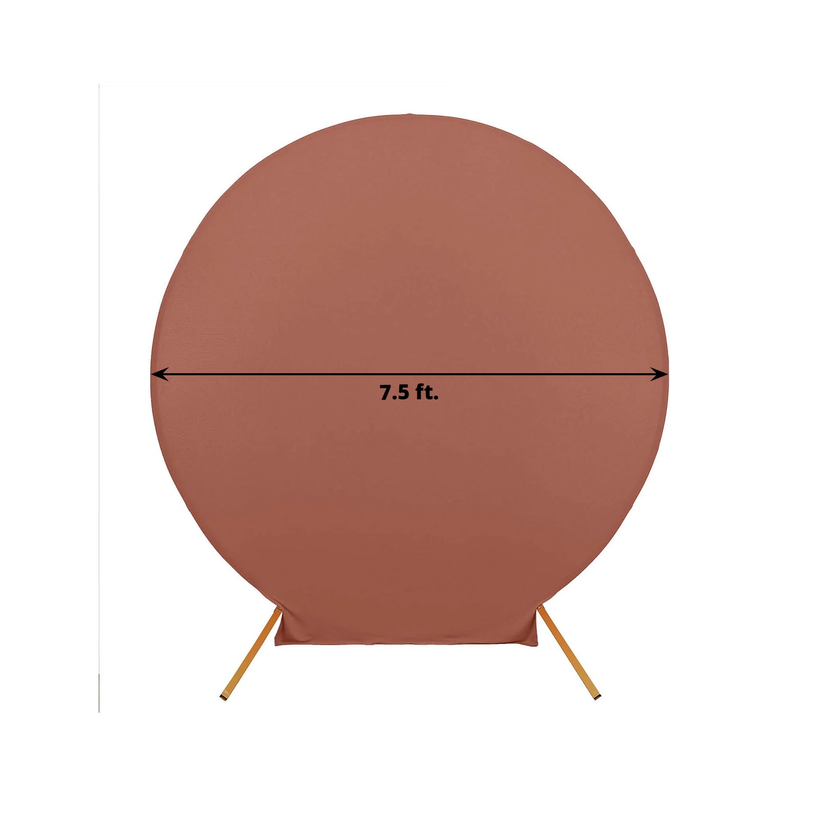 7.5ft Double-Sided Terracotta (Rust) Round Spandex Party Backdrop Stand Cover