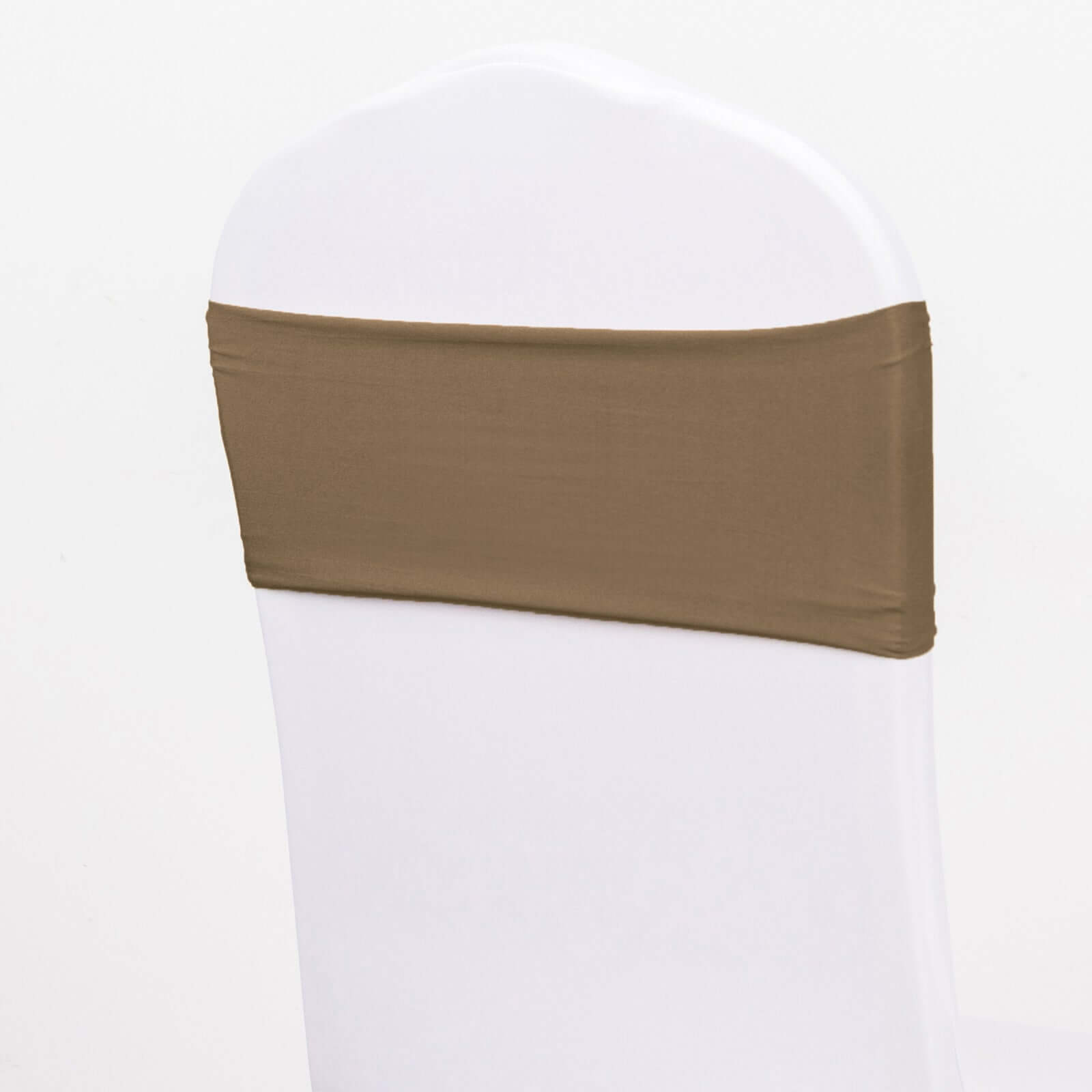 5-Pack Taupe Stretch Spandex Chair Sashes - Heavy Duty & Fitted