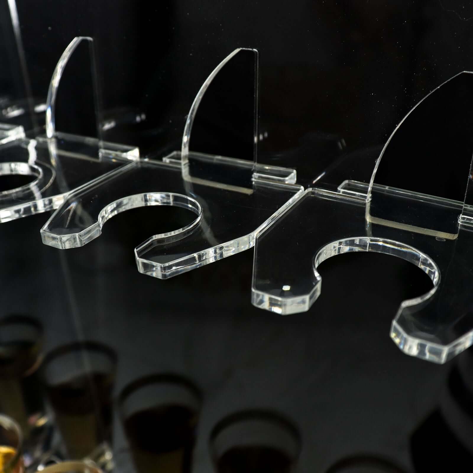 5-Foot Clear 5-Tier Acrylic Champagne Wall Glass Holder for 40 Stemware, Ideal for Classy Events