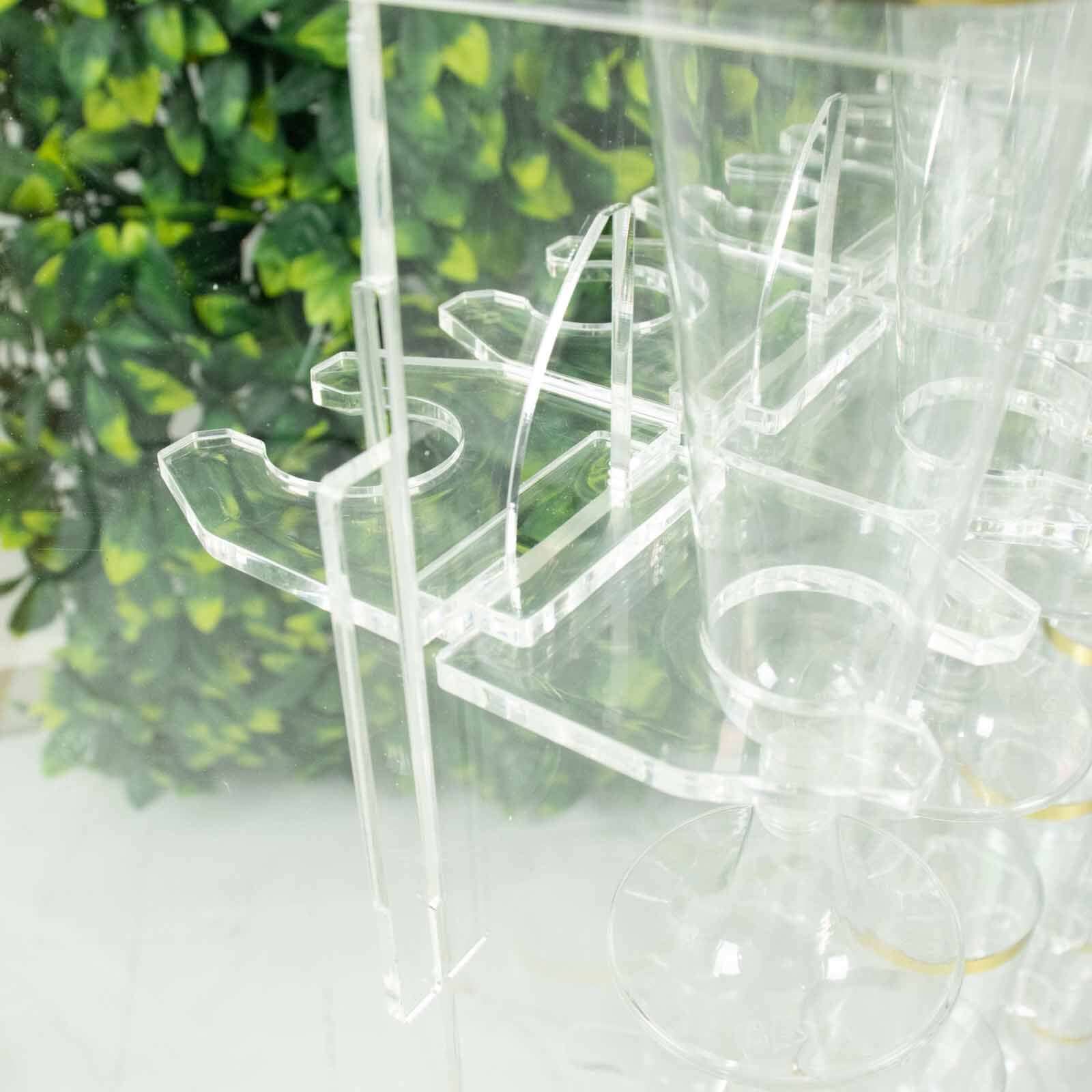 20-Piece Clear Acrylic Glass Holder Hooks - Ideal for Double-Sided Champagne Wall Stemware Display