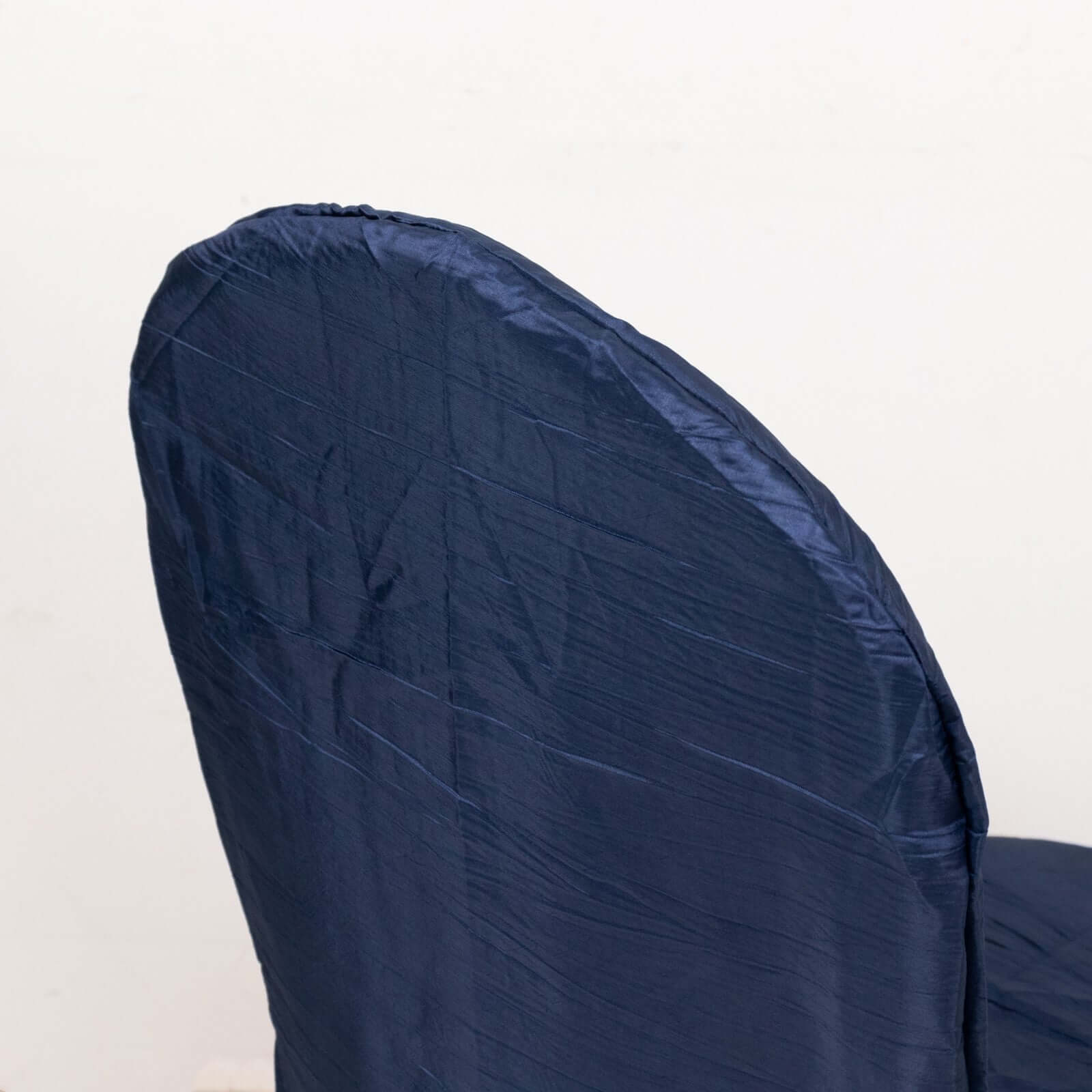 Navy Blue Reusable Crinkle Crushed Taffeta Slipcover for Banquet Chairs - Great Value!