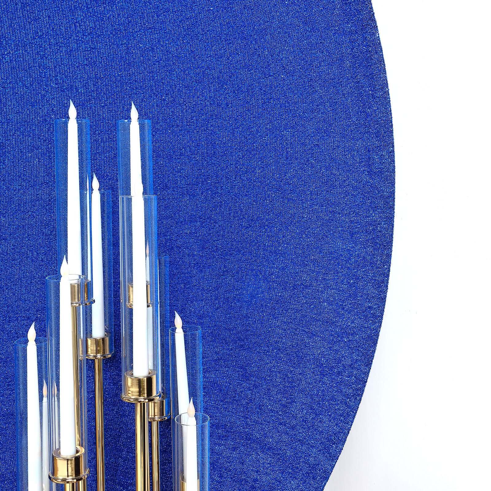 7.5ft Royal Blue Metallic Shimmer Tinsel Spandex Double-Sided Wedding Arch Cover - Ideal Photo Backdrop