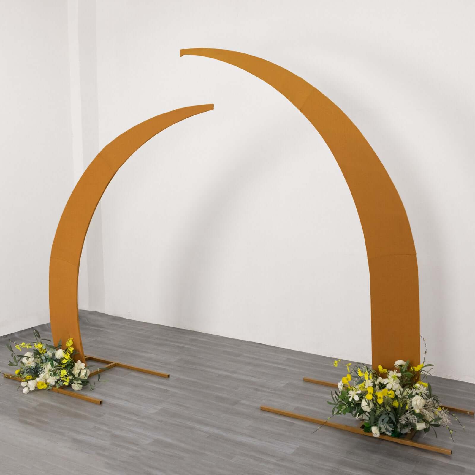 Hot Sale! Set of 2 Gold Spandex Wedding Arch Backdrop Covers for 6.5ft & 8ft Stands