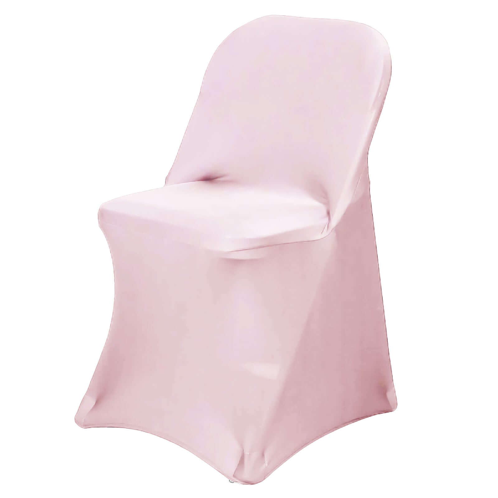 Reusable & Wrinkle-Resistant 160GSM Blush Stretch Spandex Fitted Slipcover for Folding Chairs