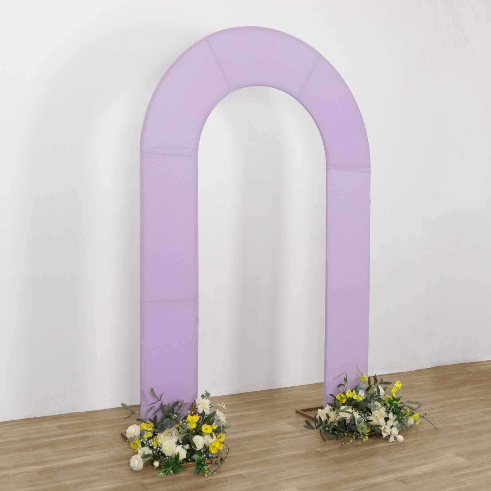 Premium 8ft Lavender Lilac Spandex U-Shaped Wedding Arch Cover