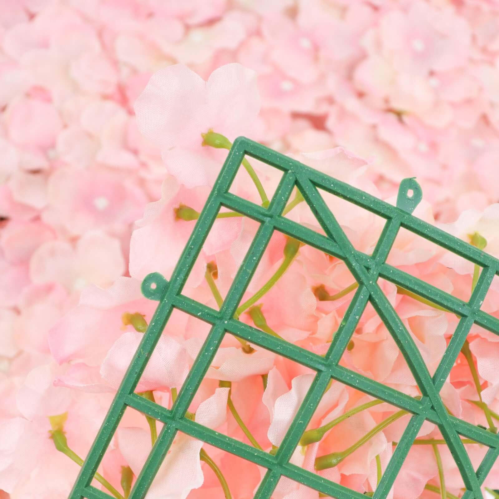 11 Sq ft. UV-Protected Blush Artificial Hydrangea Flower Wall Mat Backdrop - Set of 4 Panels