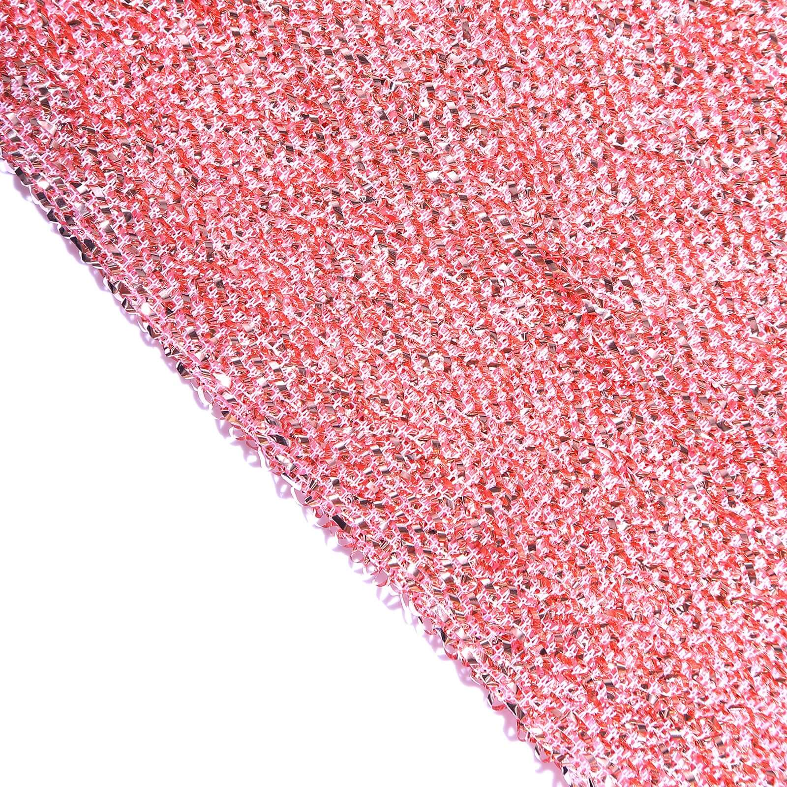 Premium 8ft Rose Gold Shimmer Tinsel Spandex U-Shaped Wedding Arch Slipcover - Ideal for Events