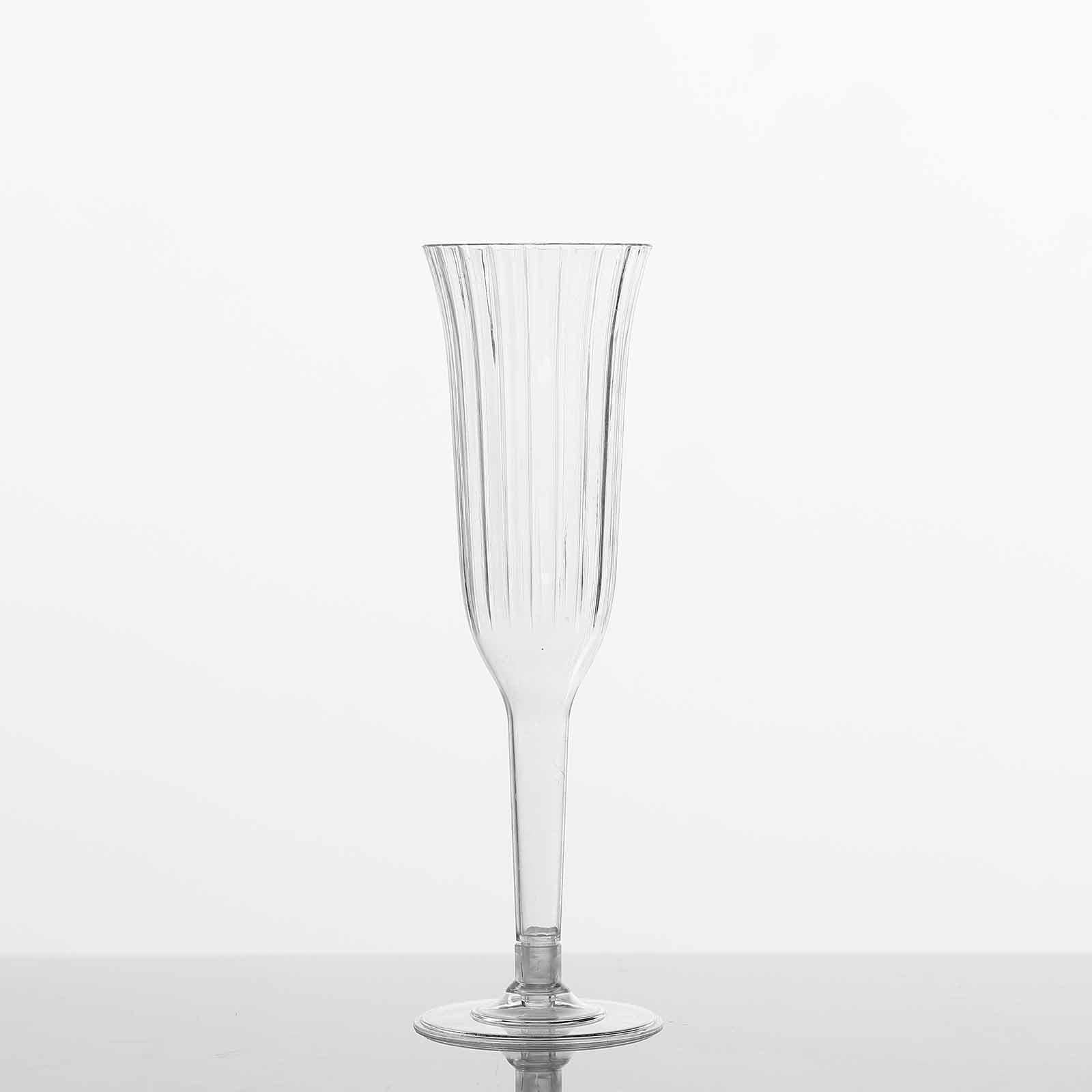 12-Pack Disposable 6oz Clear Flared Plastic Champagne Flutes - Ideal for Special Occasions