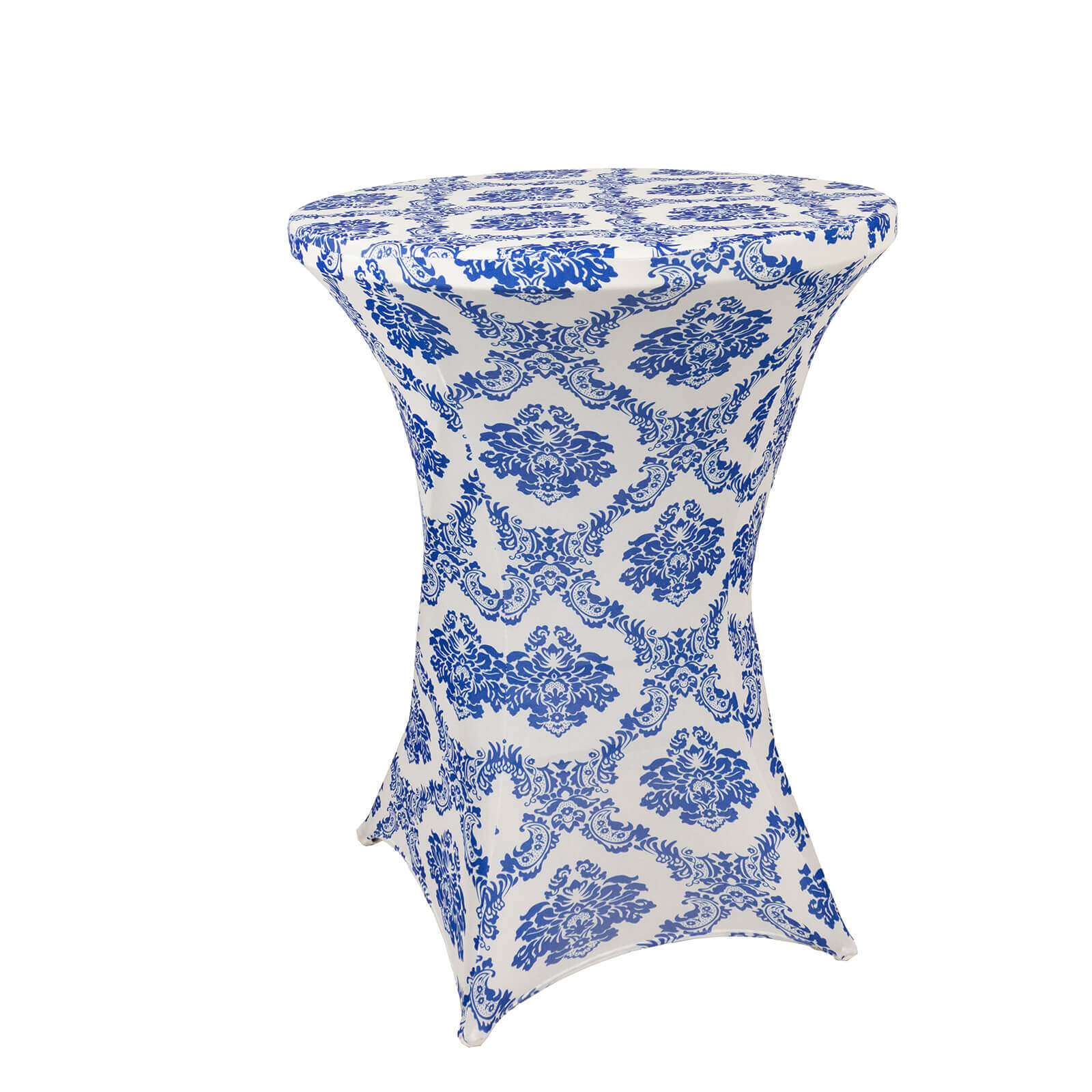Royal Blue Spandex Stretch Fitted Cocktail Table Cover for 24'-32' Dia. Tables - Easy Maintenance