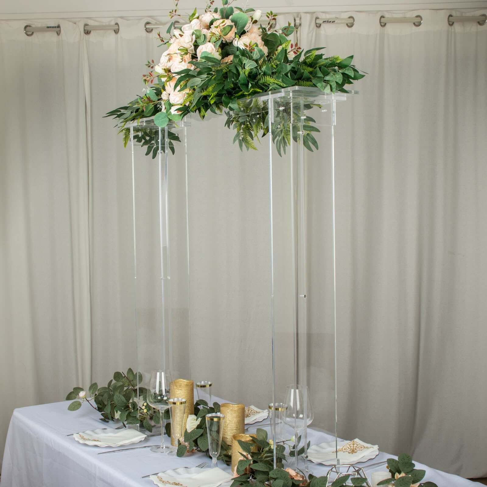 Hot Sale! Clear Acrylic Rectangular Flower Stand - Ideal Decorative Table Centerpiece for Events