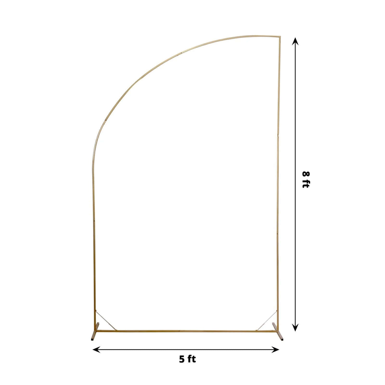 Discount! 8ft Gold Metal Half Moon Floral Frame Wedding Arbor Stand for Event Decoration