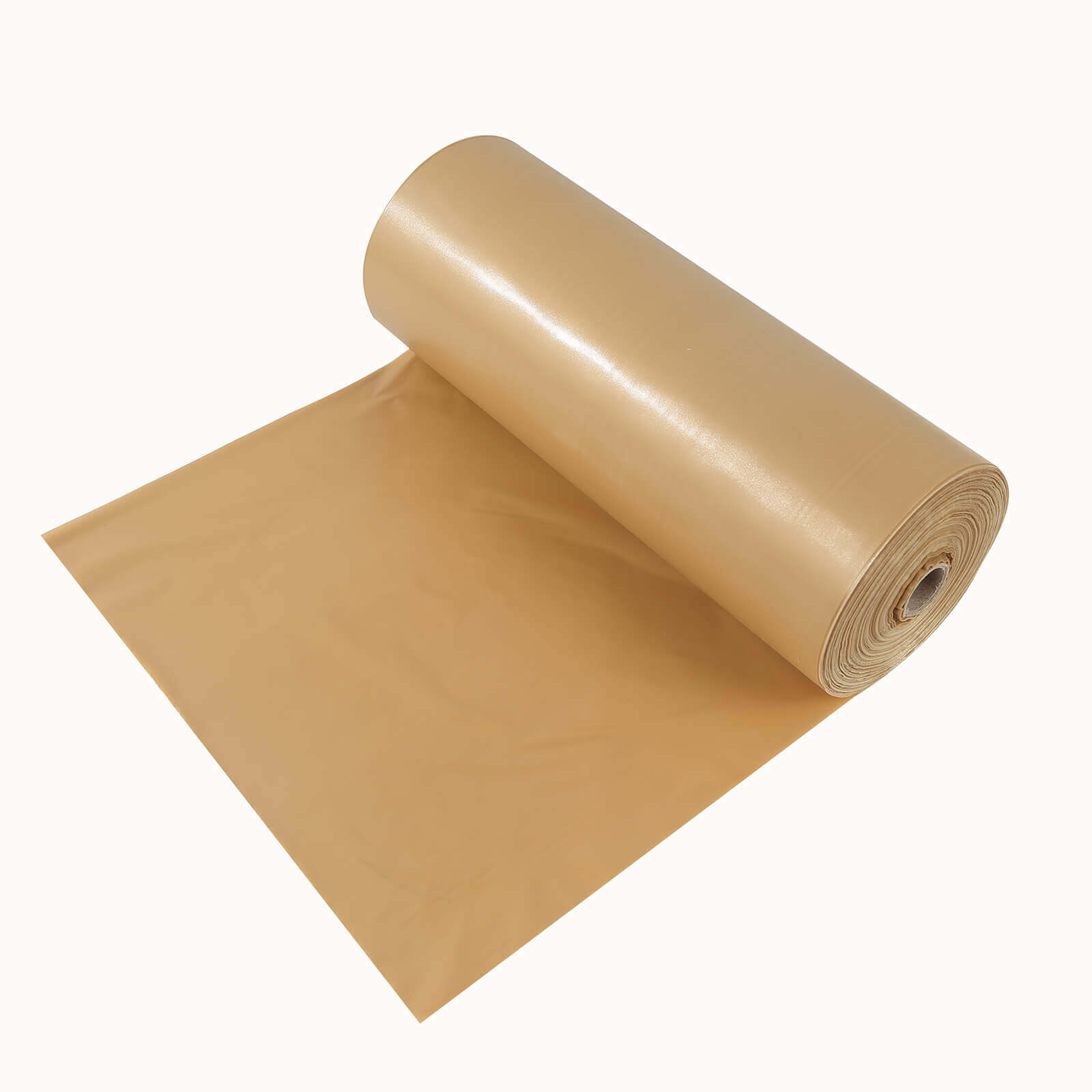 Customizable Gold Plastic Table Cover Roll with Slide Cutter - Great for Events!