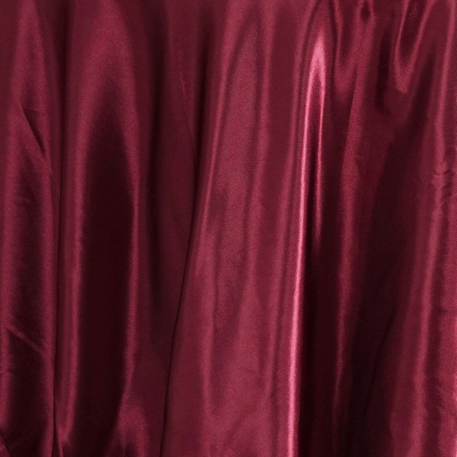 Hot Sale! Burgundy Satin 108-Inch Round Tablecloth - Smooth and Lustrous Table Cover