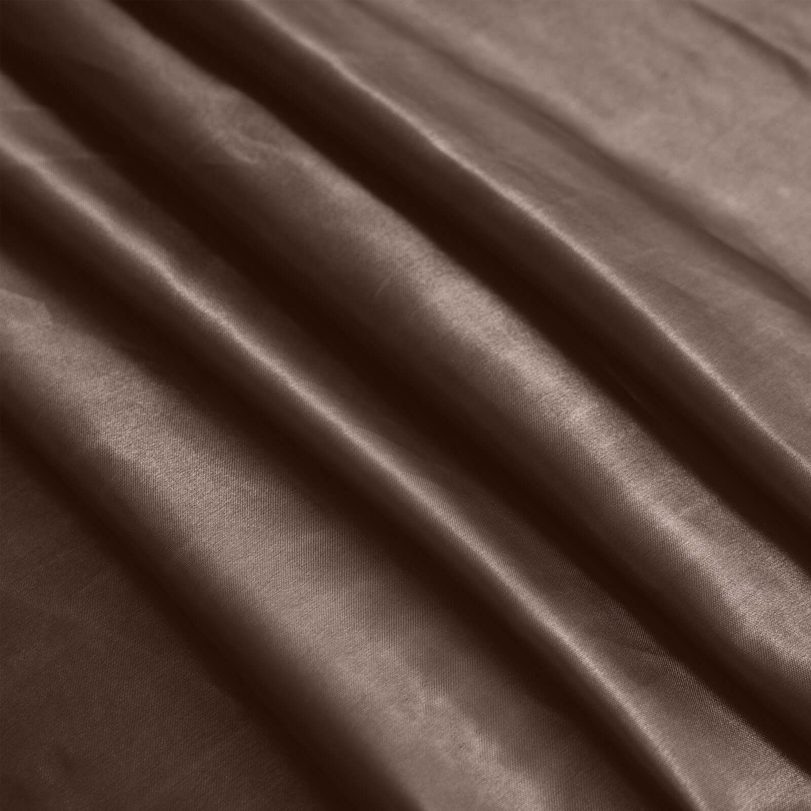 Stylish Chocolate Satin 120-Inch Round Seamless Tablecloth