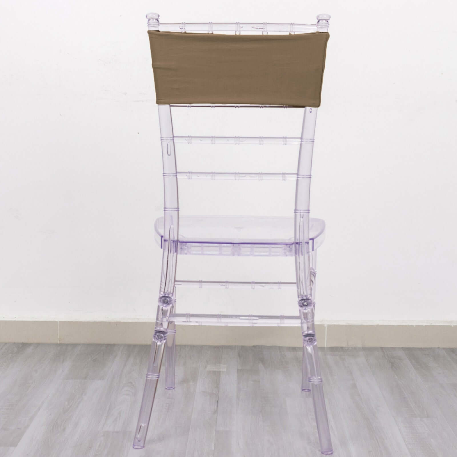 5-Pack Taupe Stretch Spandex Chair Sashes - Heavy Duty & Fitted