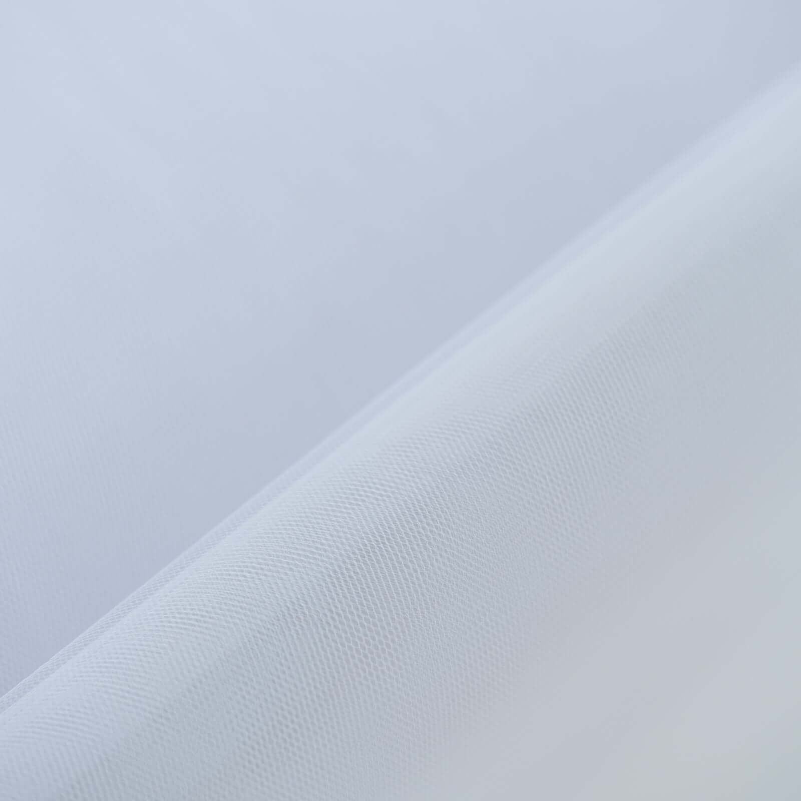 50 Yards 108-Inch Wide White Nylon Tulle Fabric Bolt for DIY Crafts