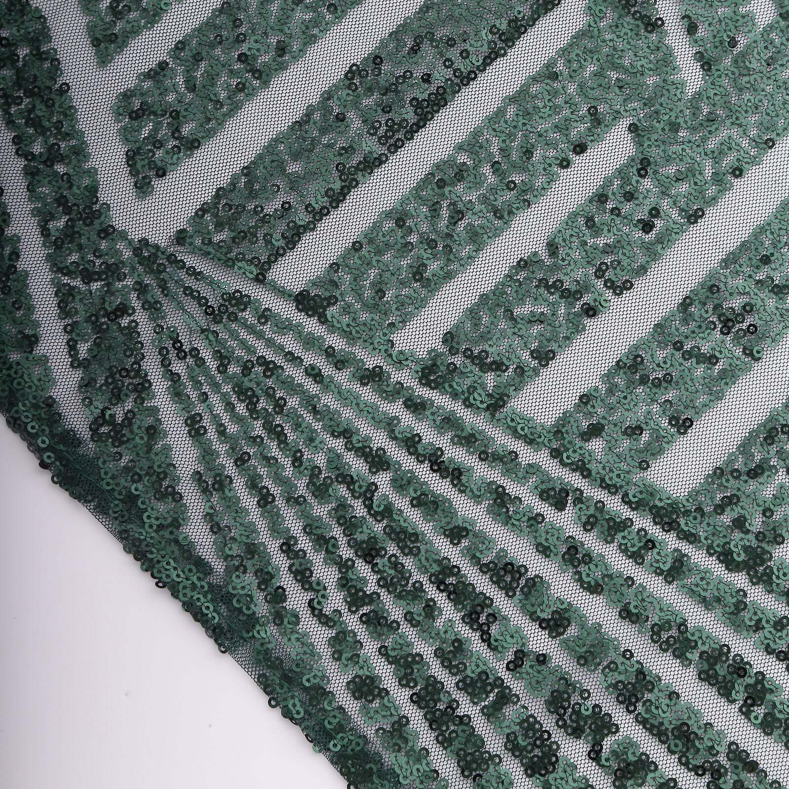 Get Reusable Diamond Pattern Sequin Dinner Napkins in Hunter Emerald Green, 20x20 Size