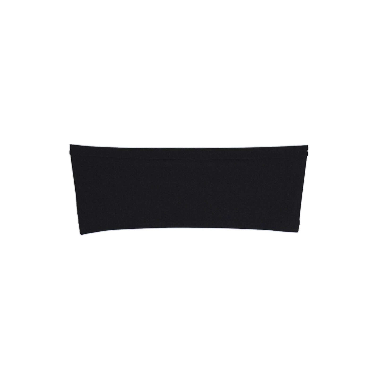 5-Pack Black Stretch Spandex Chair Sashes - Heavy Duty & Fitted