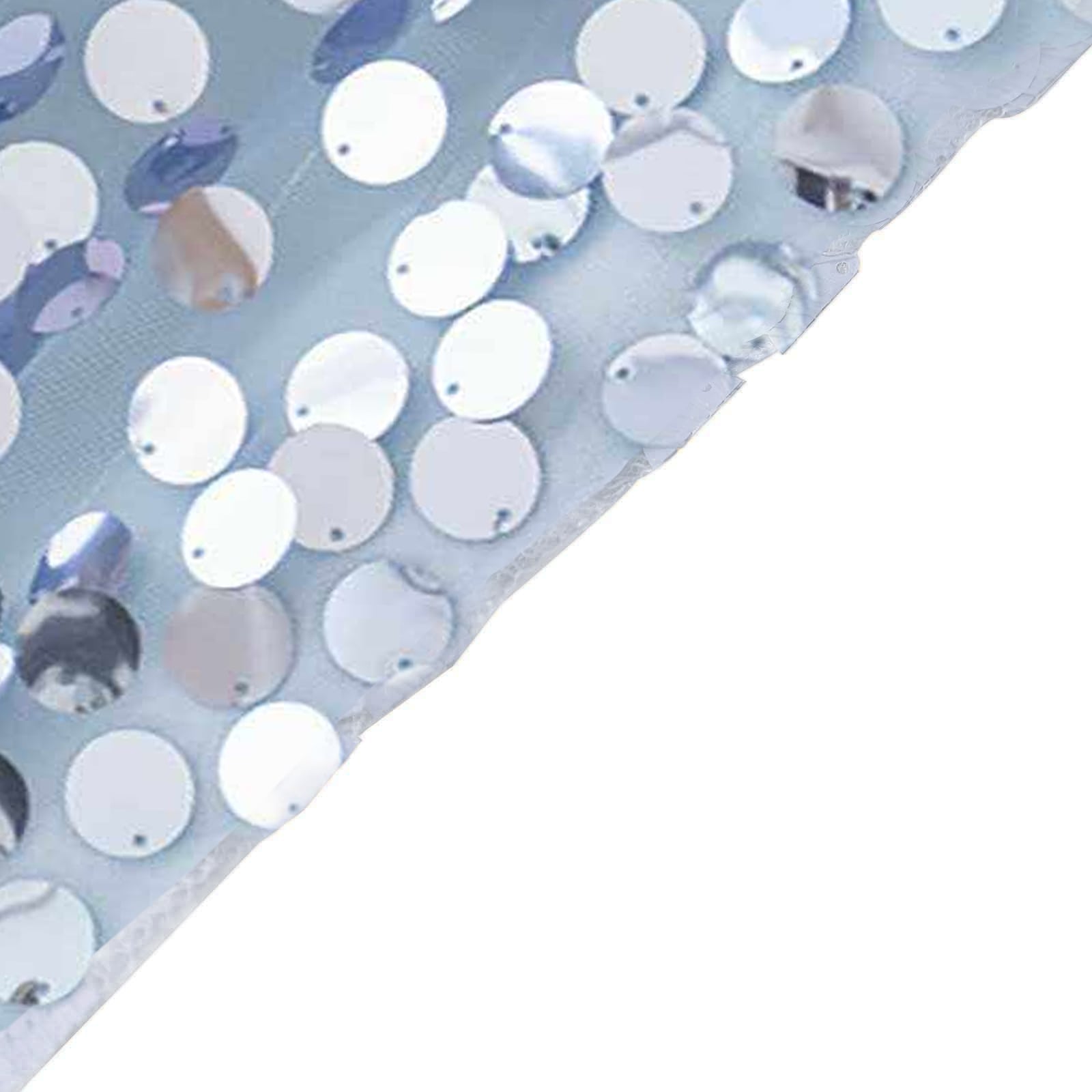 Hot Sale! Seamless 120 - Inch Round Dusty Blue Sequin Tablecloth for Weddings and Parties