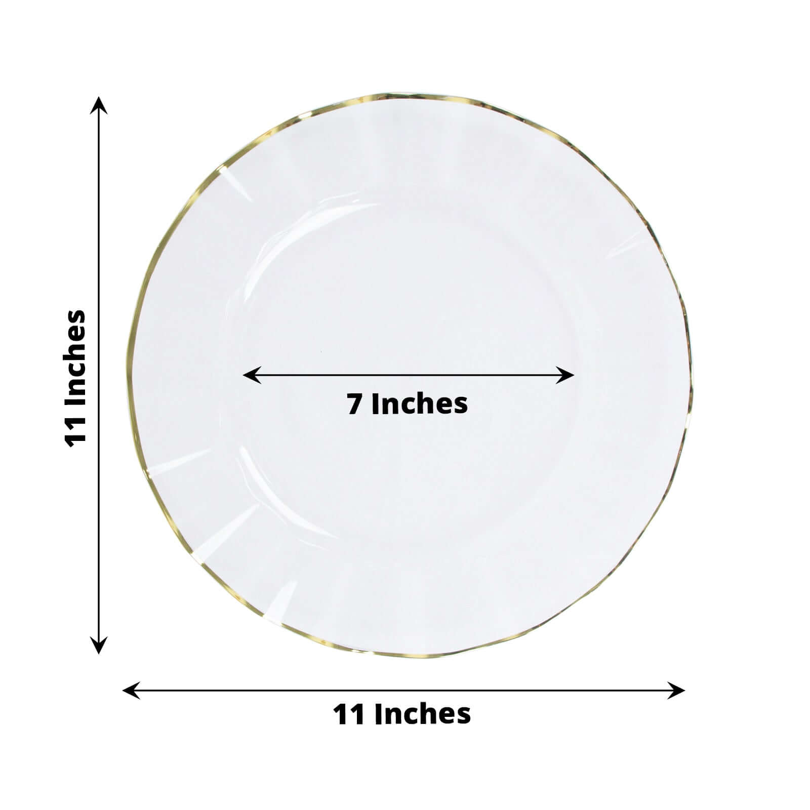 10-Pack Clear Plastic Round Dinner Plates with Gold Edging - Sturdy Disposable Delight