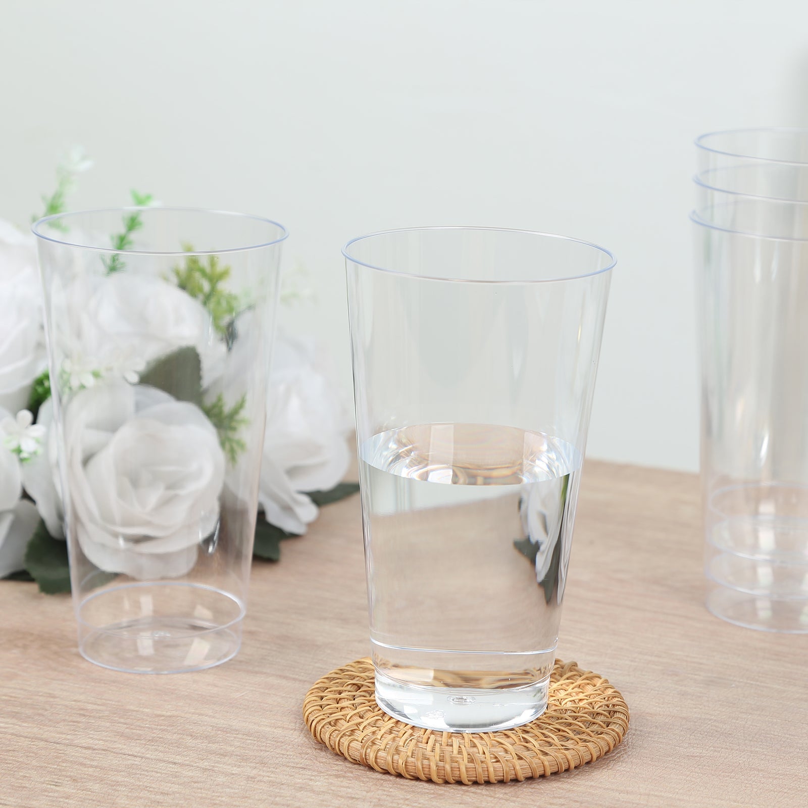 12-Pack Clear Plastic Disposable Party Cups - 17oz Durable Tumblers for Drinks