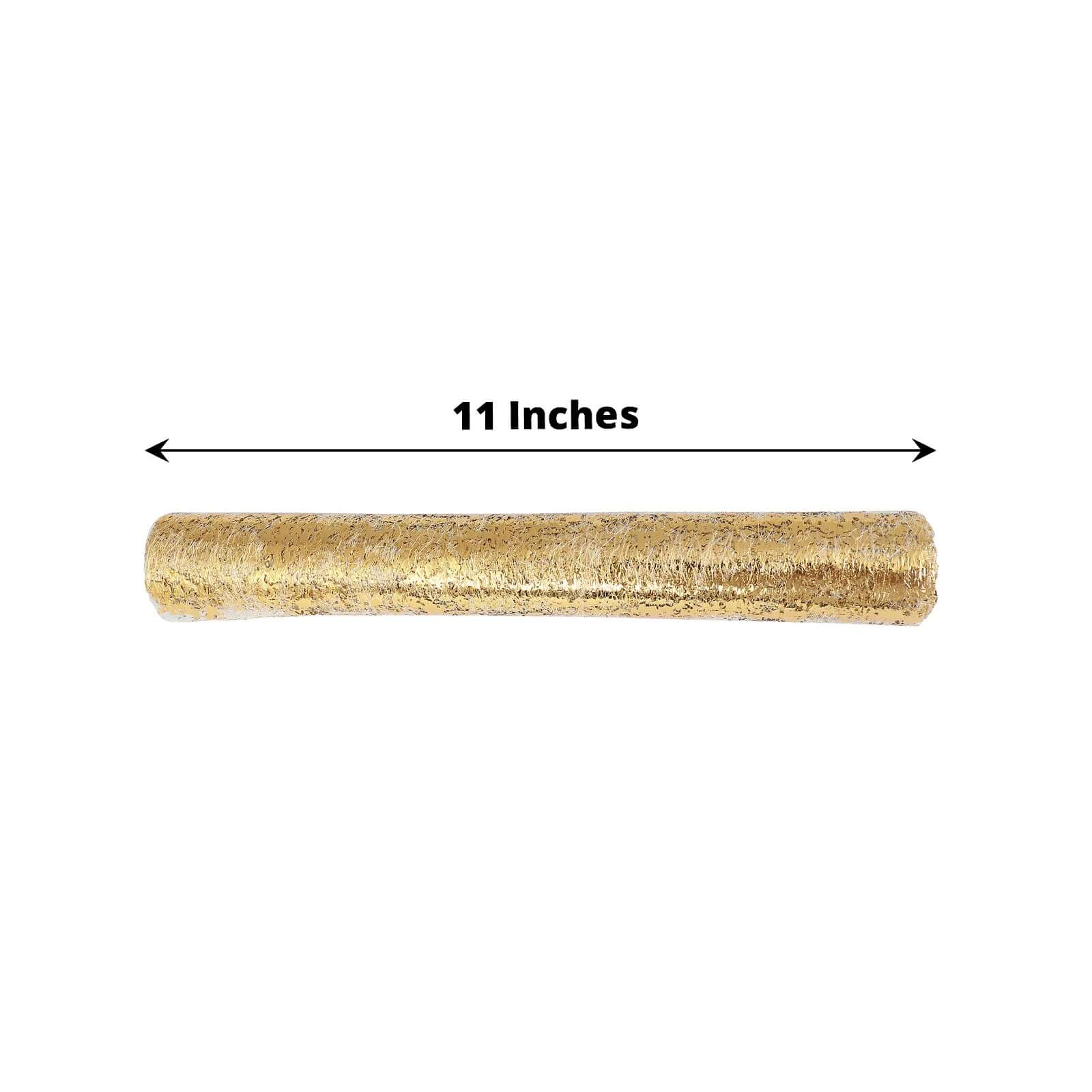 Hot! Disposable Metallic Gold Polyester Table Runner Roll with Distressed Foil Printing for Party Decor