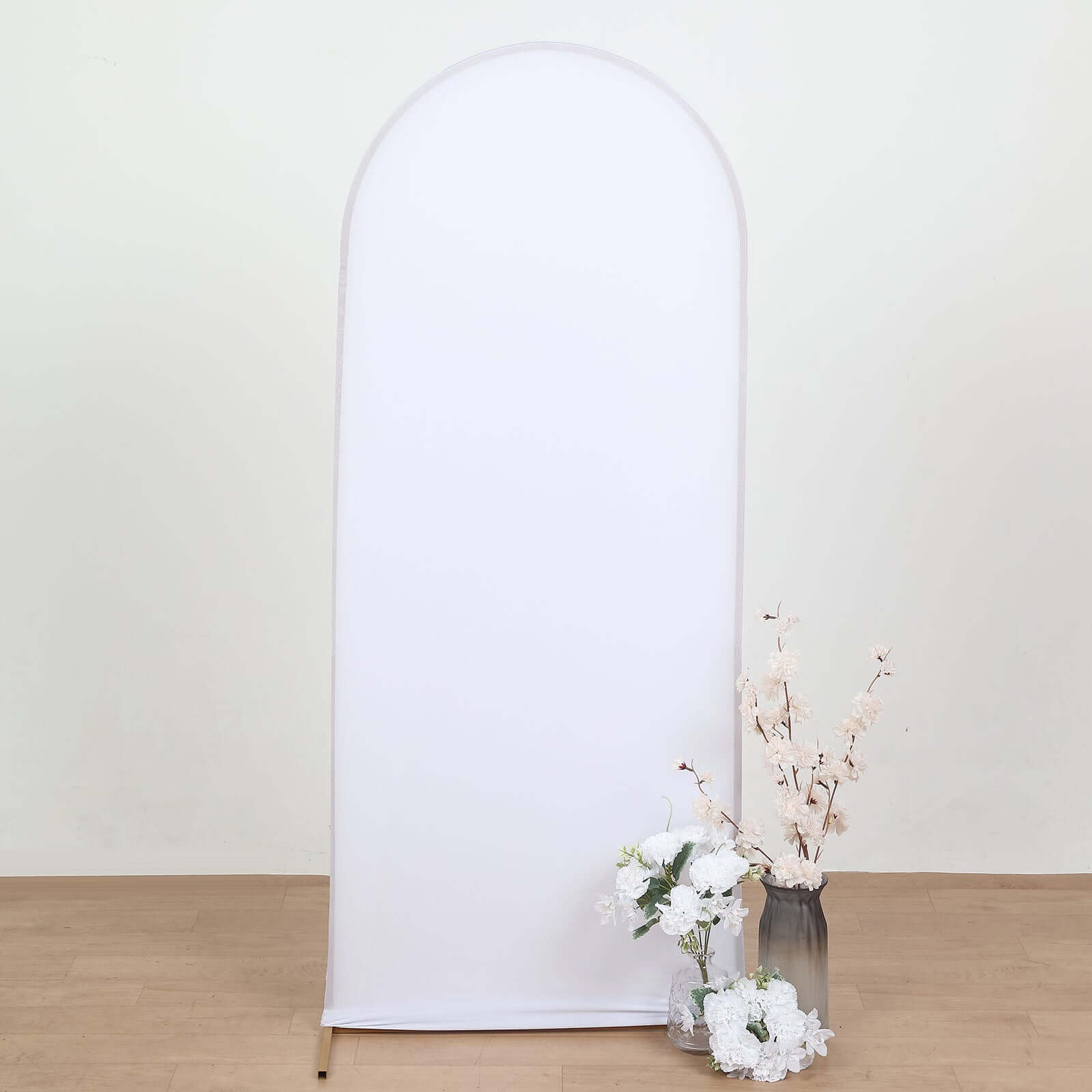 Hot Sale! 5ft Matte White Spandex Fitted Cover for Round Top Wedding Arch Backdrop Stand