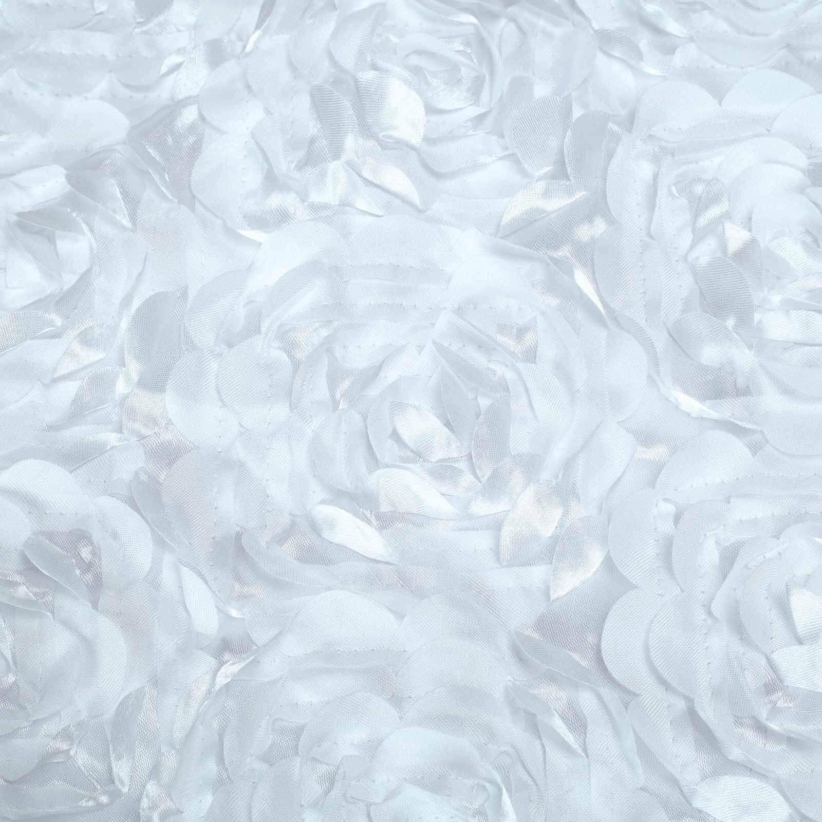 Hot Deal! White Satin Rosette Stretch Chair Covers for Banquet Chairs - Ideal for Elegant Gatherings
