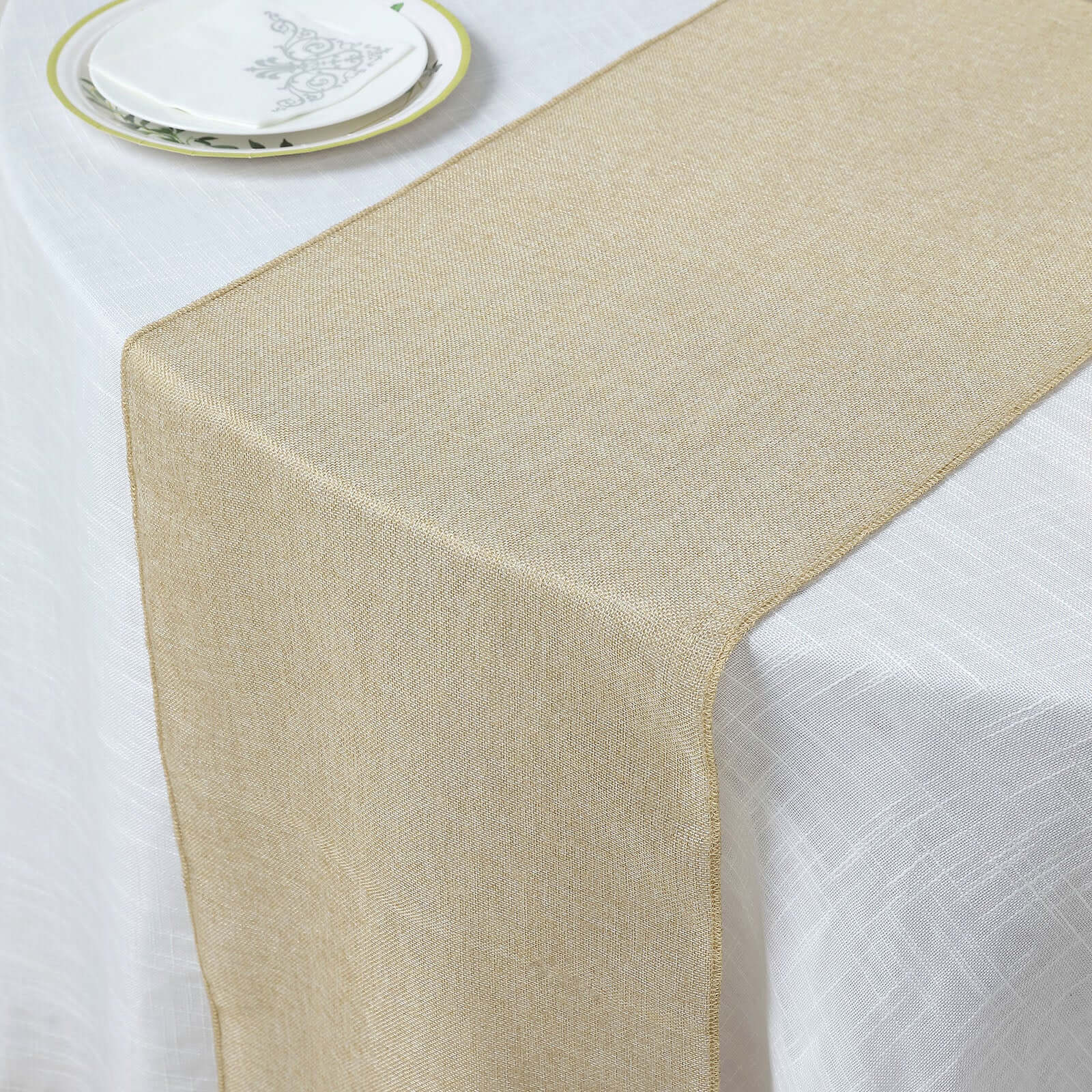 Hot! Natural Faux Linen 14x108 Table Runner for Rustic Decor