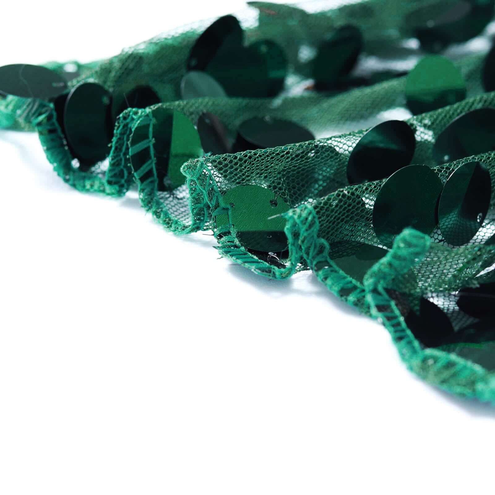Hunter Emerald Green 54x4 Yards Sequin Mesh Fabric Roll - Ideal for DIY