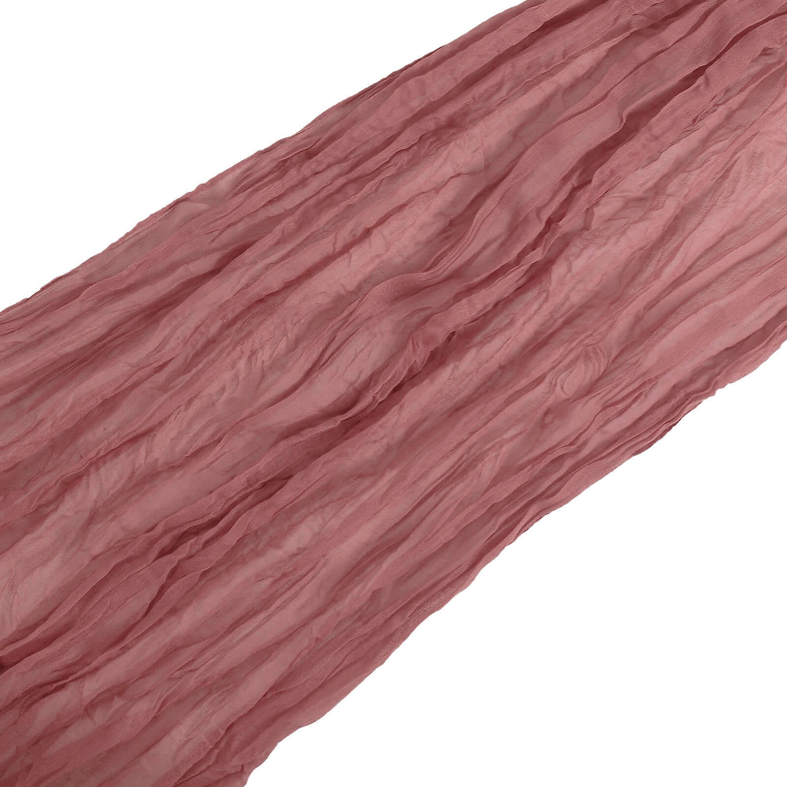 10ft Rustic Boho Style Gauze Cheesecloth Table Runner in Mauve & Cinnamon Rose