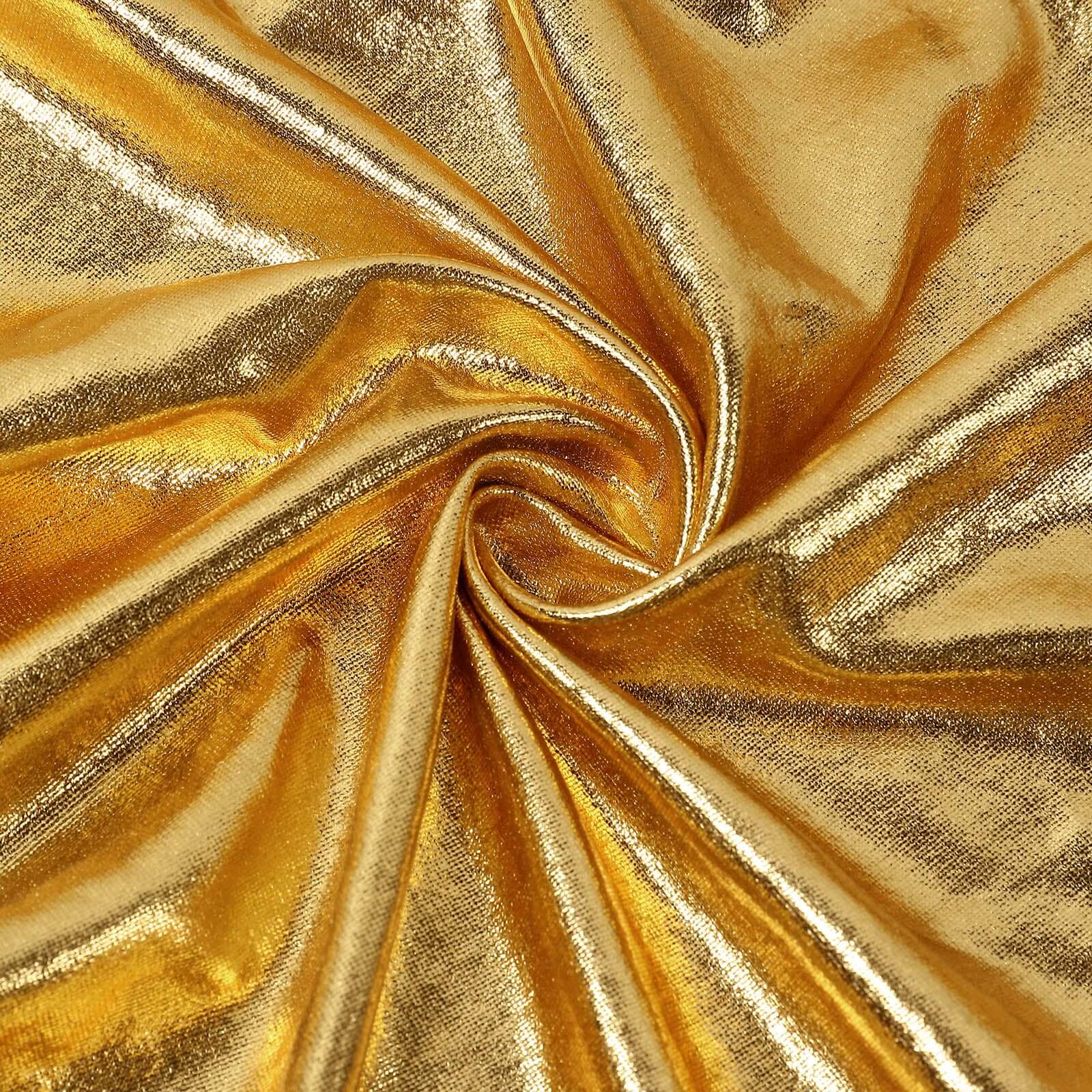 Premium Glittering Metallic Gold Spandex Banquet Chair Cover - Ideal for Special Events