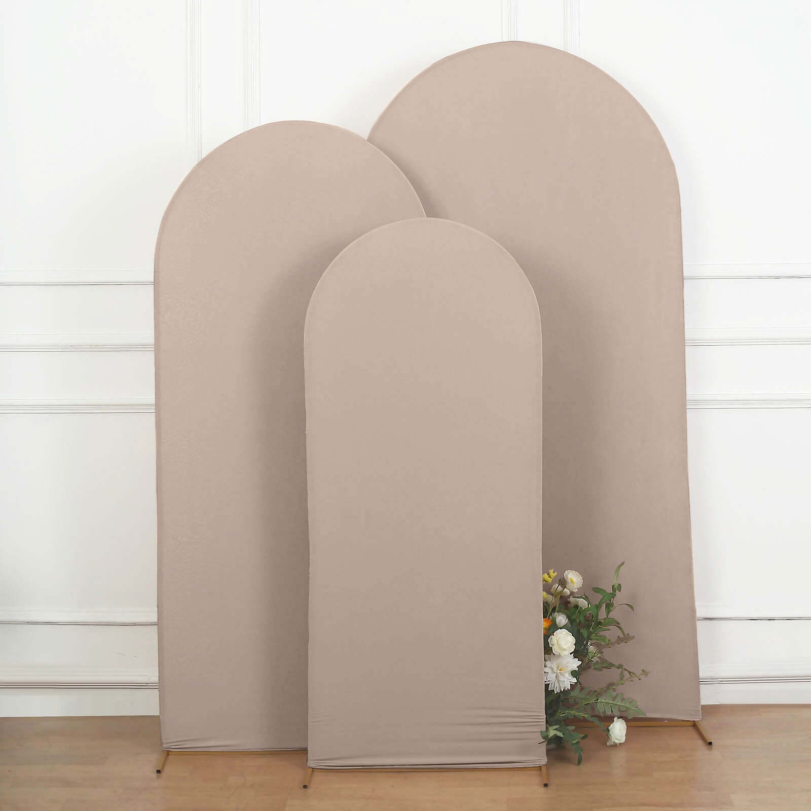 5ft Double-Sided Matte Nude Spandex Fitted Cover for Round Top Wedding Arch Stand
