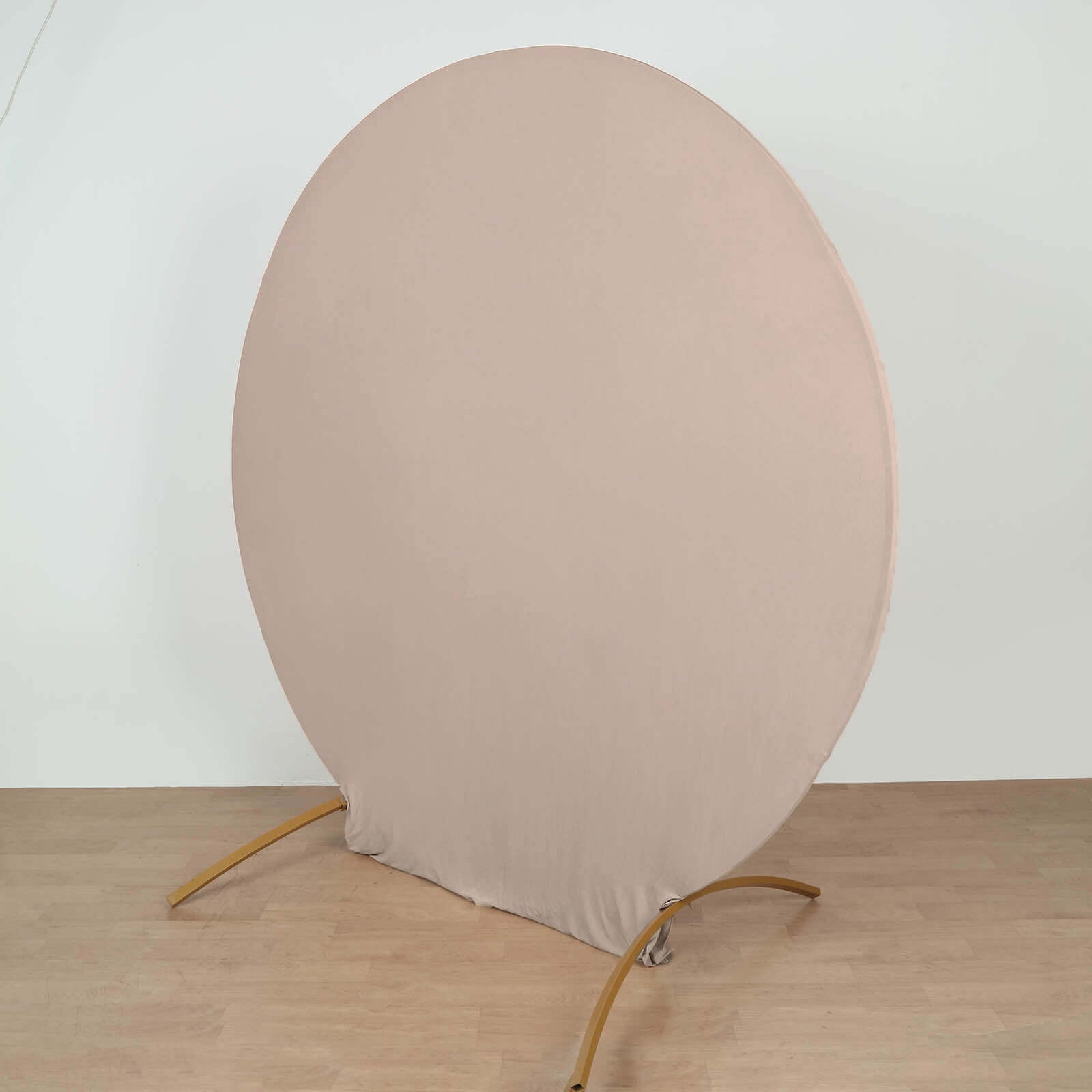 7.5ft Nude Round Spandex Party Backdrop Stand Cover - Perfect for Weddings and Events