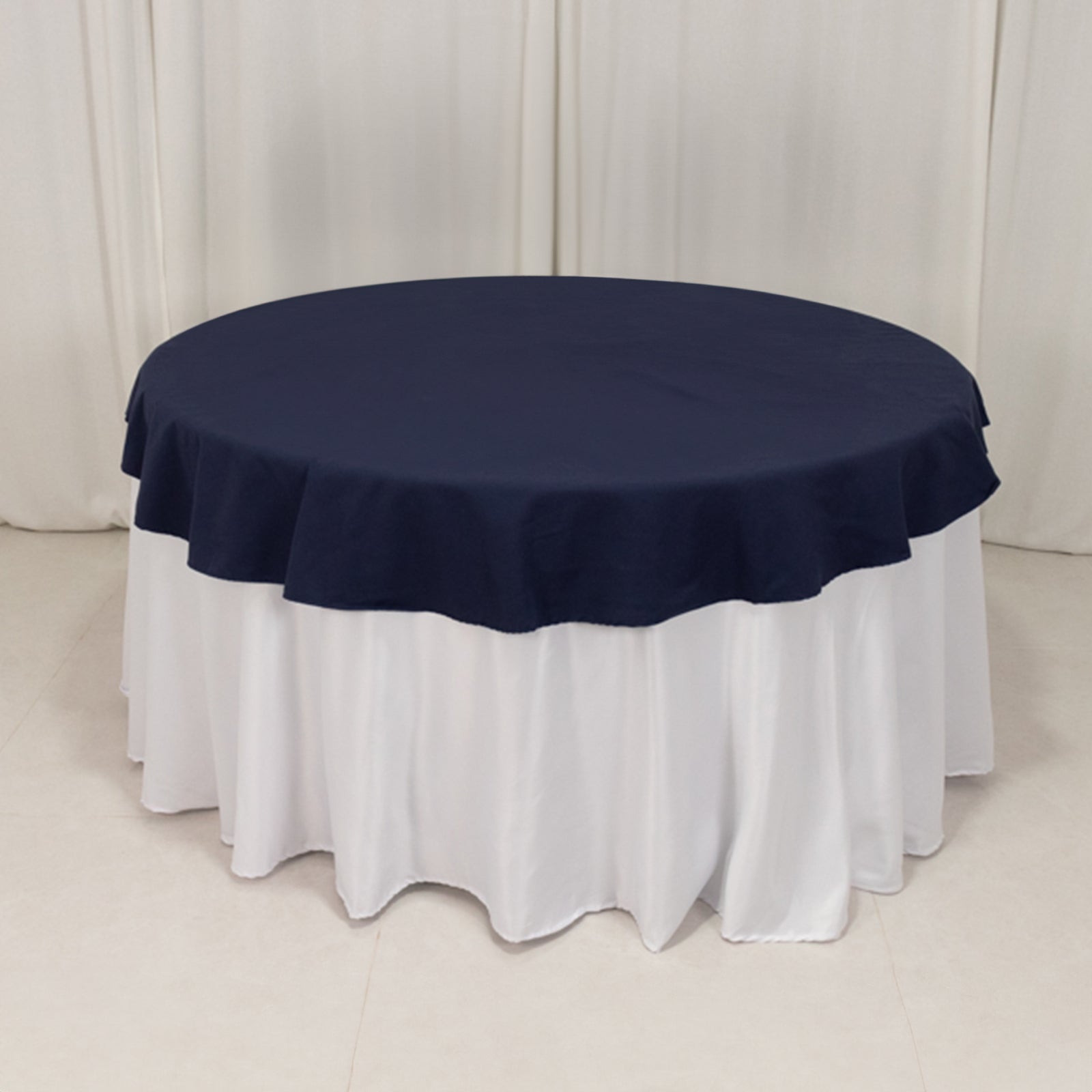 Navy Blue 70" Wrinkle-Resistant Cotton Blend Round Tablecloth - Perfect for Events!