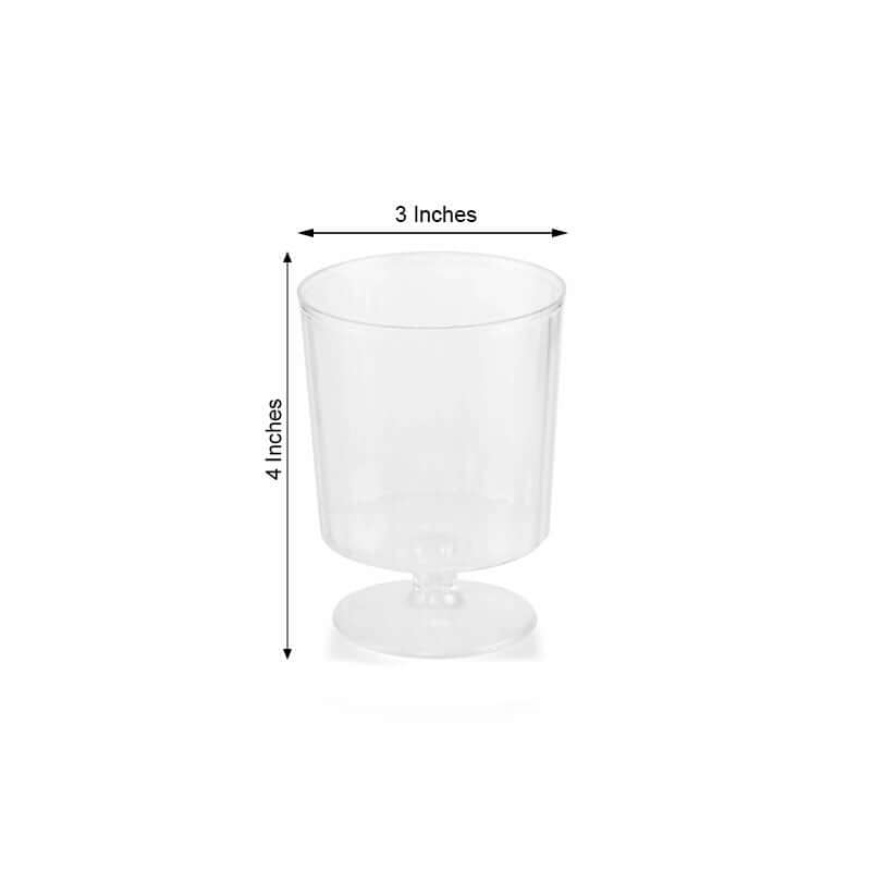 12-Piece Set of Clear Short Stem Plastic Wine Glasses - 8oz Durable Disposable Drinkware