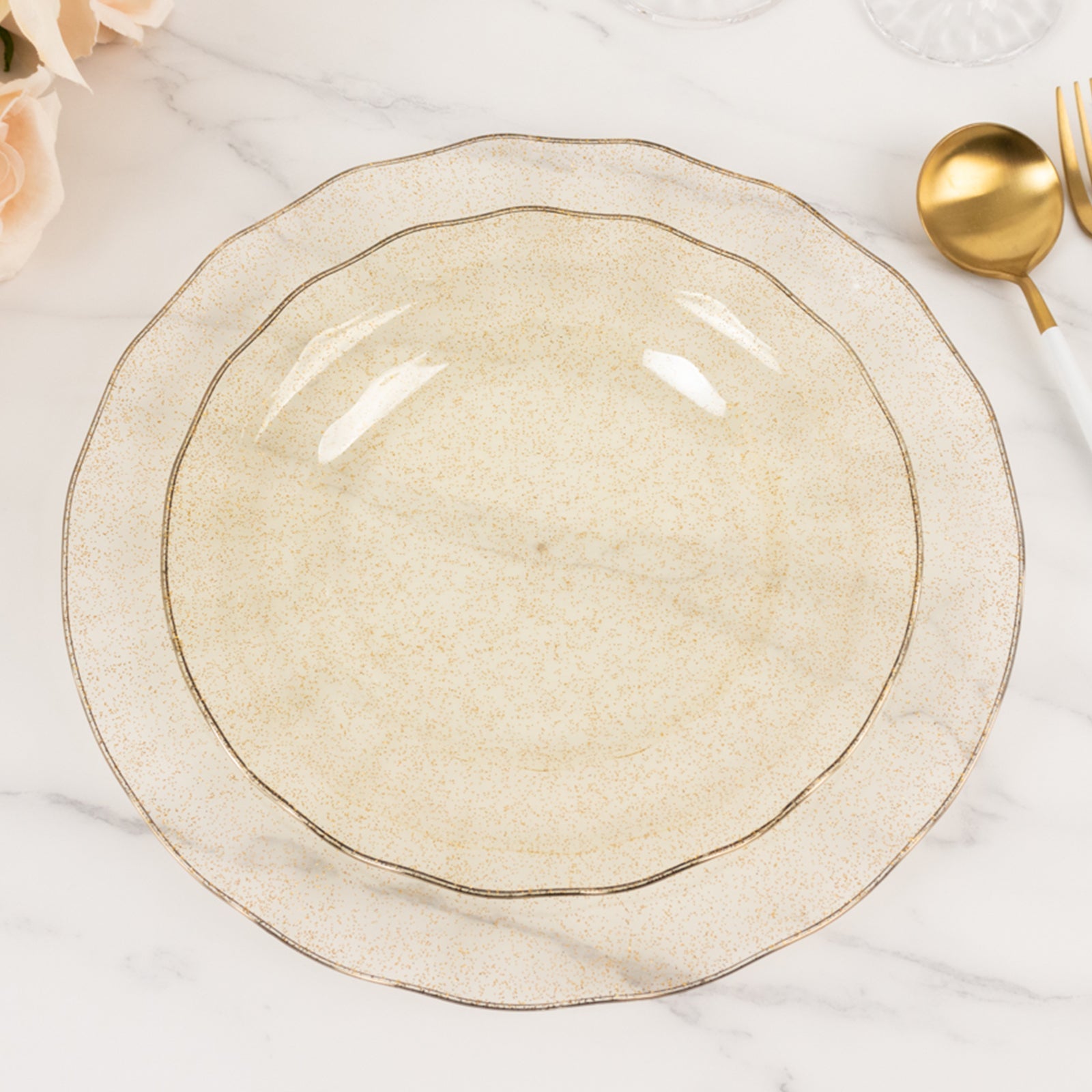 Hot Deal! 10-Pack Gold Glitter Plastic 9