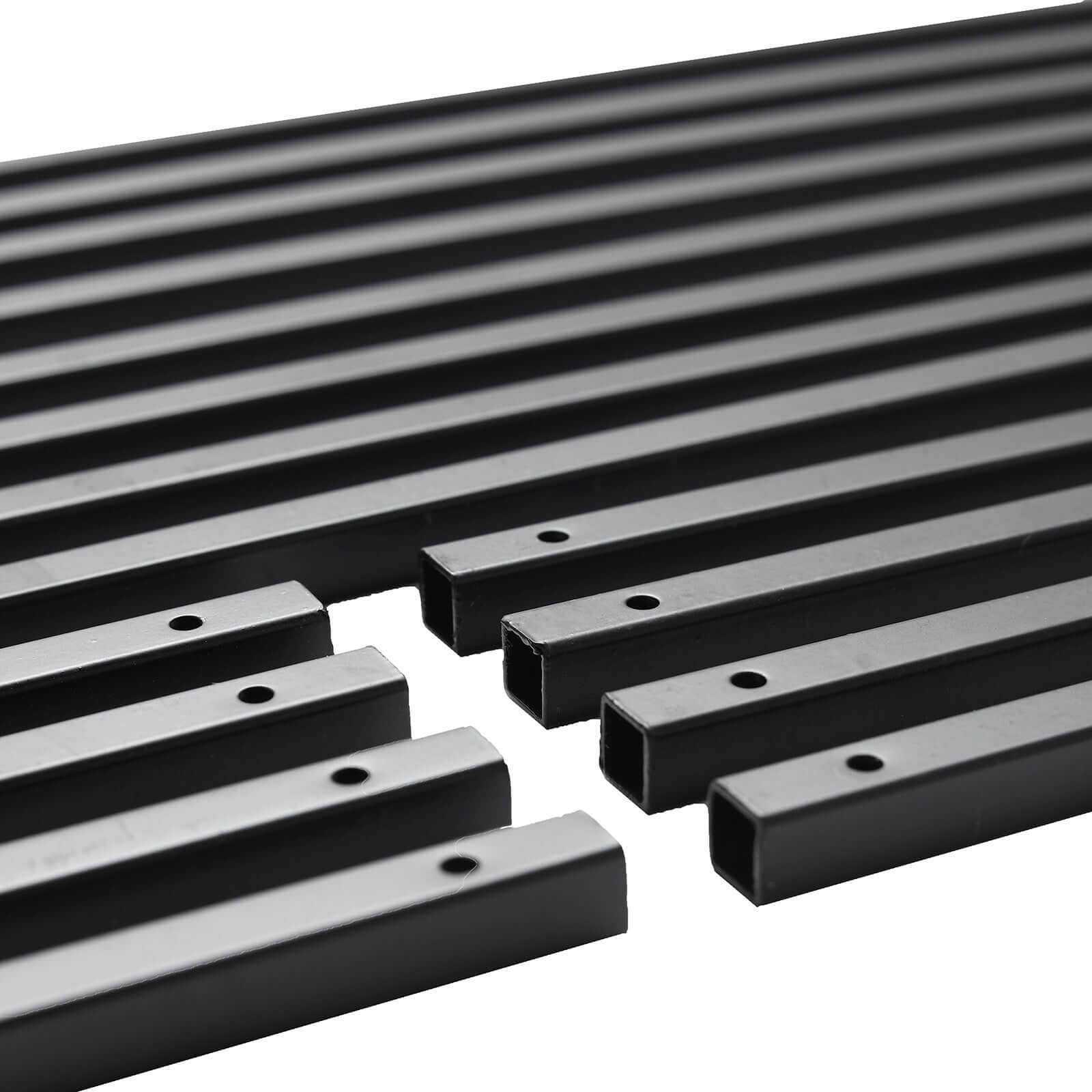 2-Pack Matte Black Metal Geometric Rectangular Flower Stand - Ideal for Upscale Wedding Arrangements