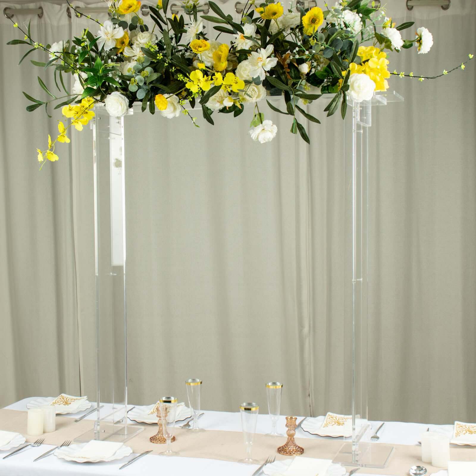 Hot Sale! Clear Acrylic Rectangular Flower Stand - Ideal Decorative Table Centerpiece for Events