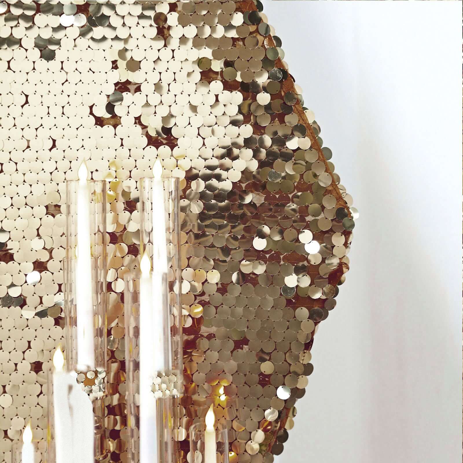 Hot! 8ft x 7ft Gold Payette Sequin Sparkly Hexagon Backdrop Cover