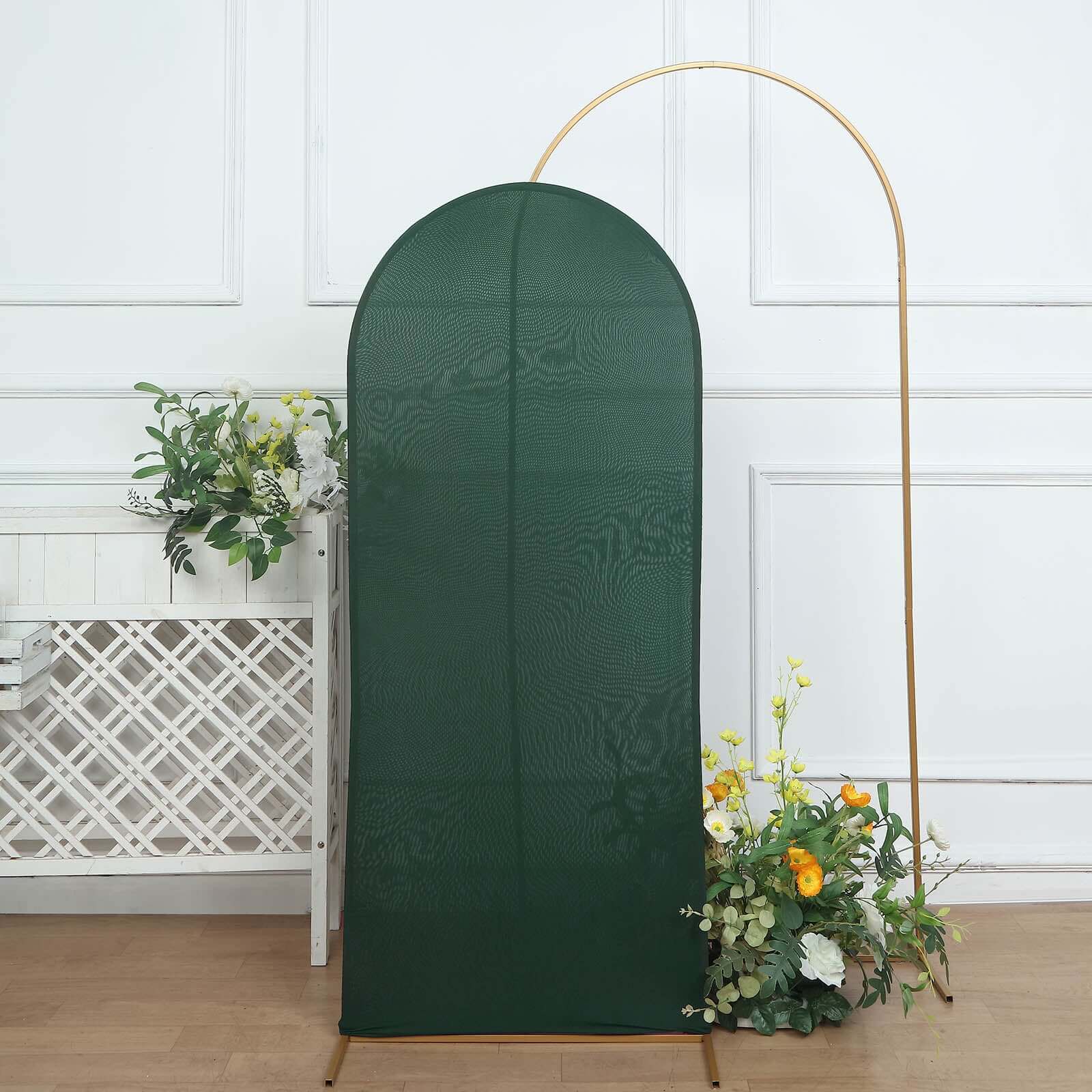 5ft Double - sided Matte Emerald Green Spandex Fitted Cover for Round Top Wedding Arch