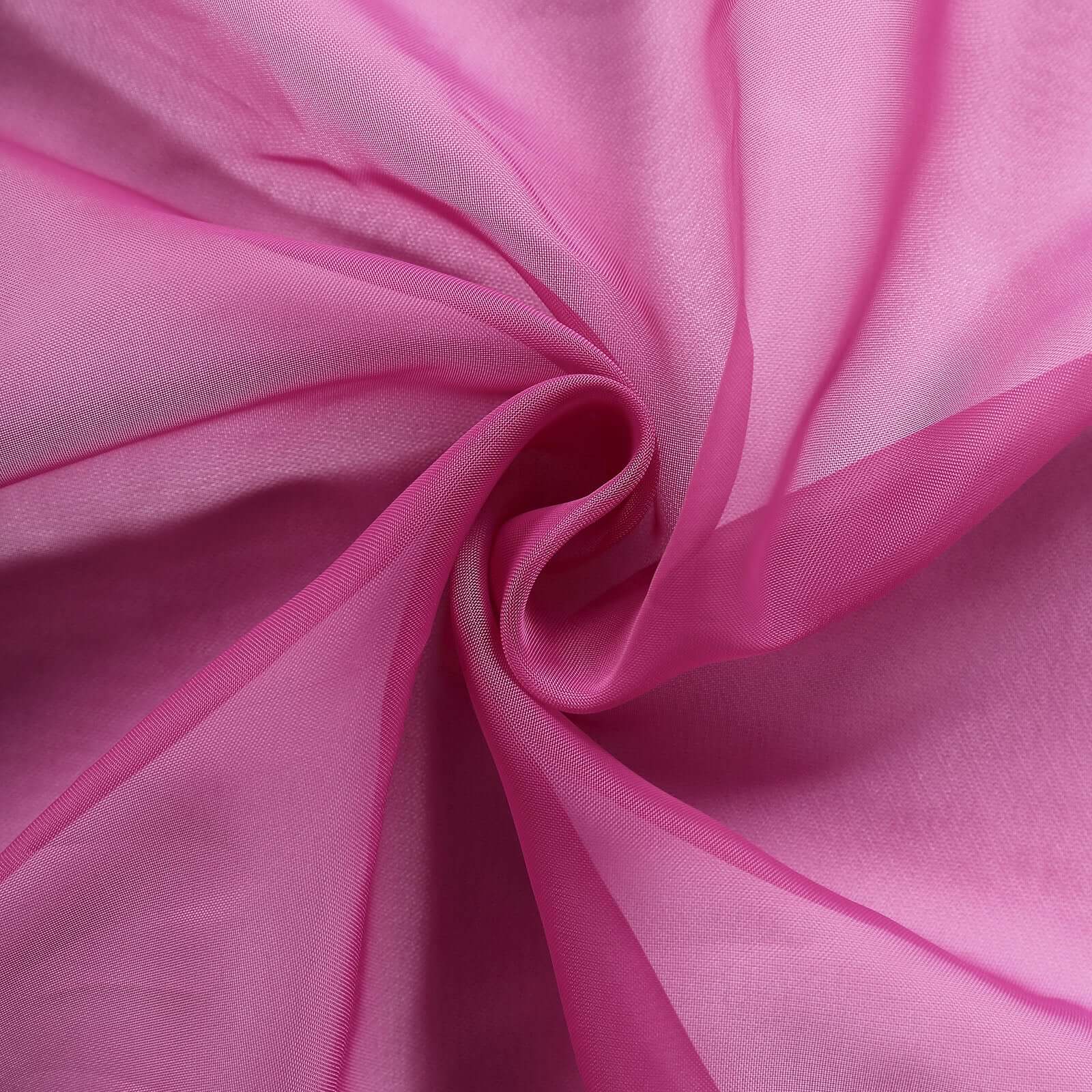 5-Piece Set of Fuchsia Premium Chiffon Chair Sashes - Soft, Lightweight Designer Bows 22x78