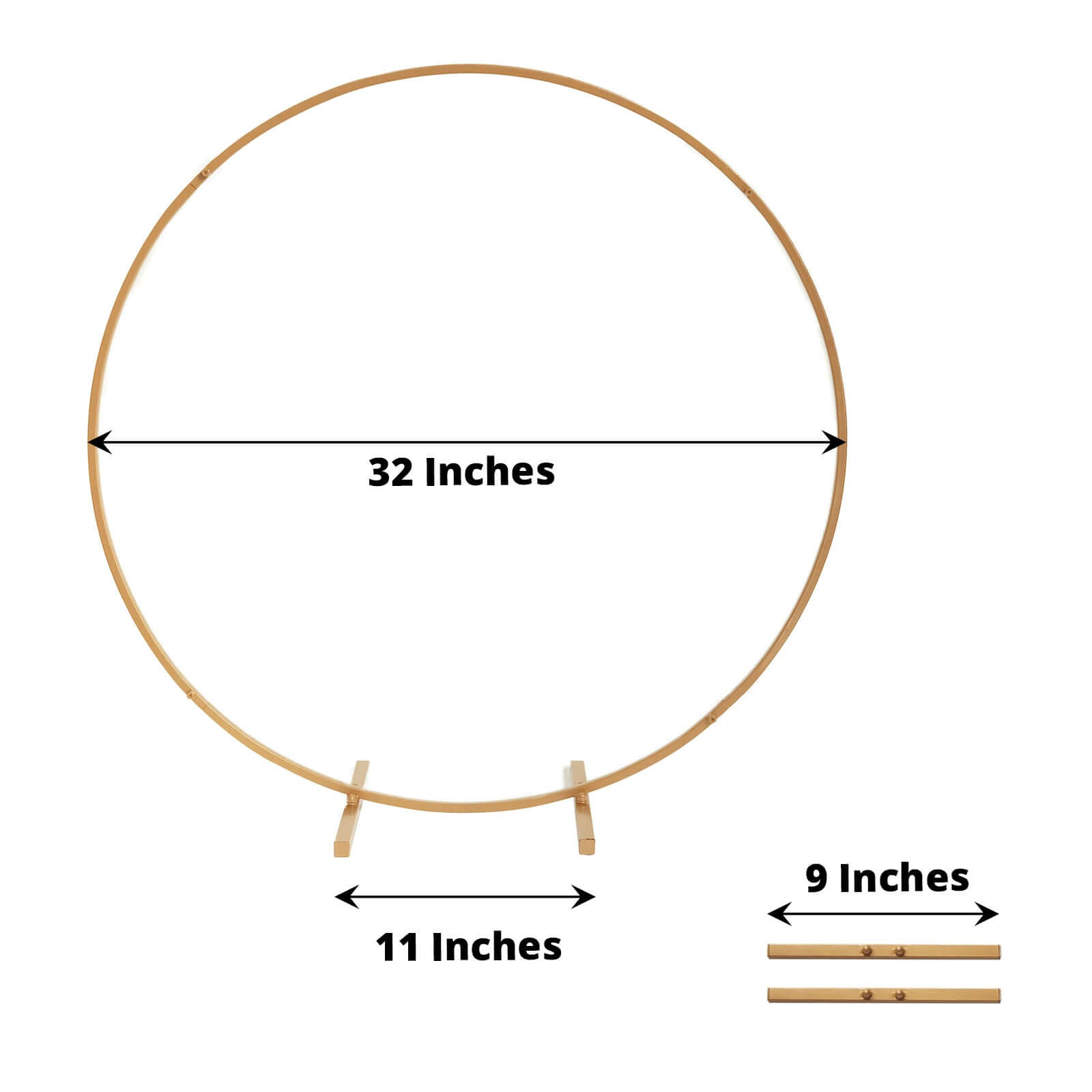 32-Inch Gold Metal Round Hoop Wedding Centerpiece - Self Standing Floral Wreath Frame for Table Decoration