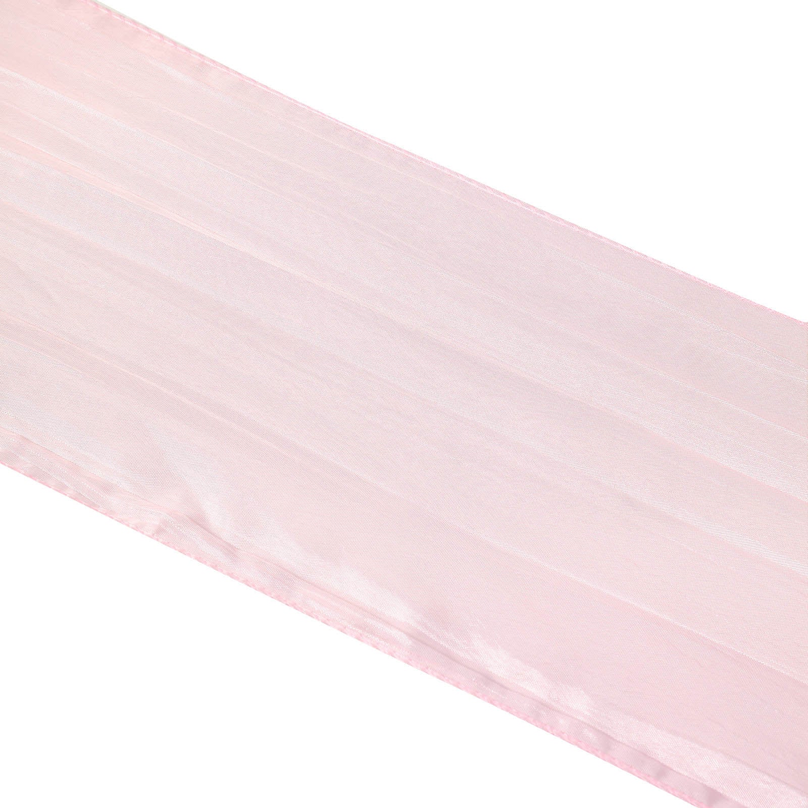 5-Piece Blush Accordion Crinkle Taffeta Chair Sashes, 6x106 - Ideal for Weddings & Gatherings